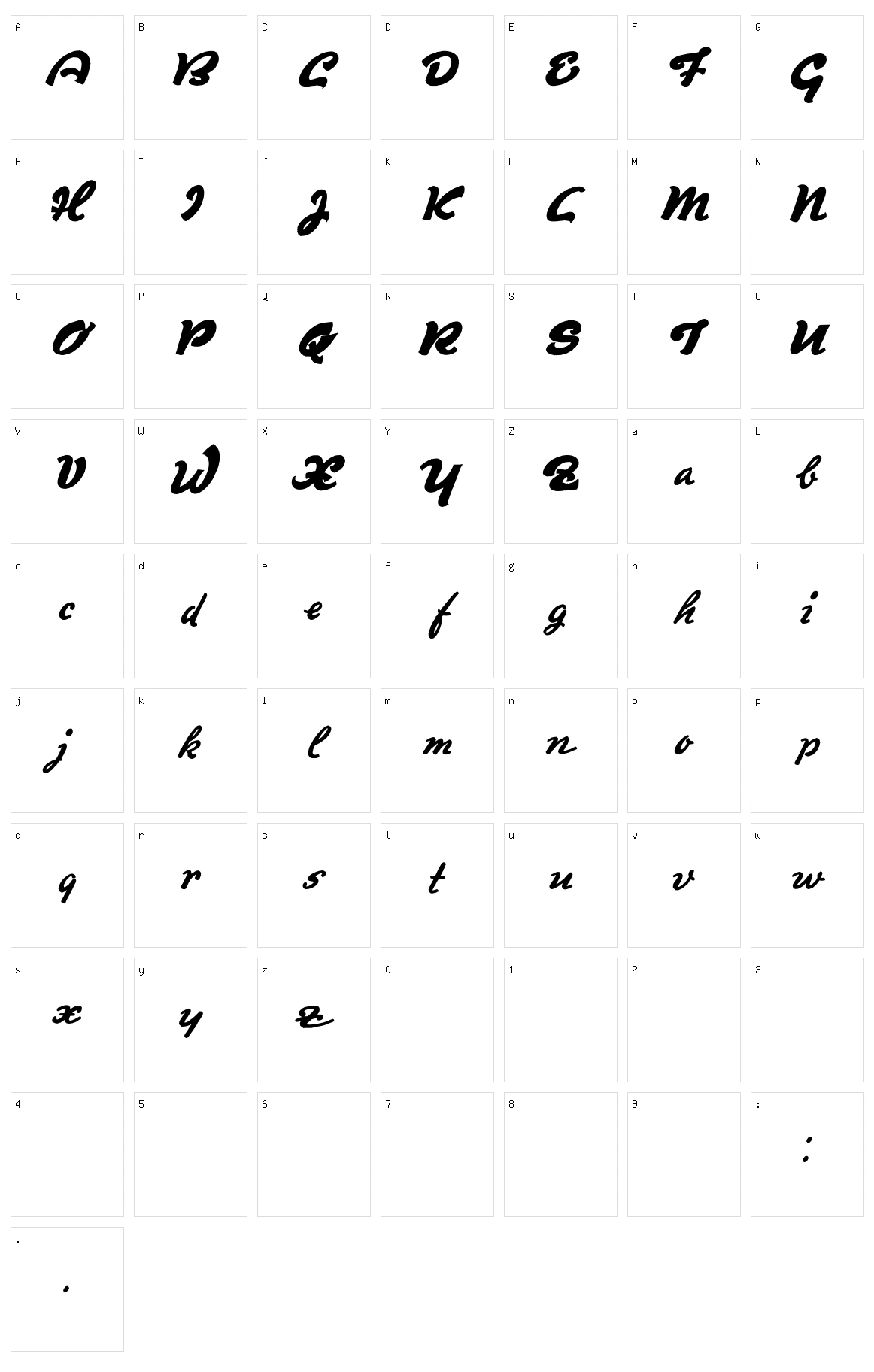 Derradeira Character Set