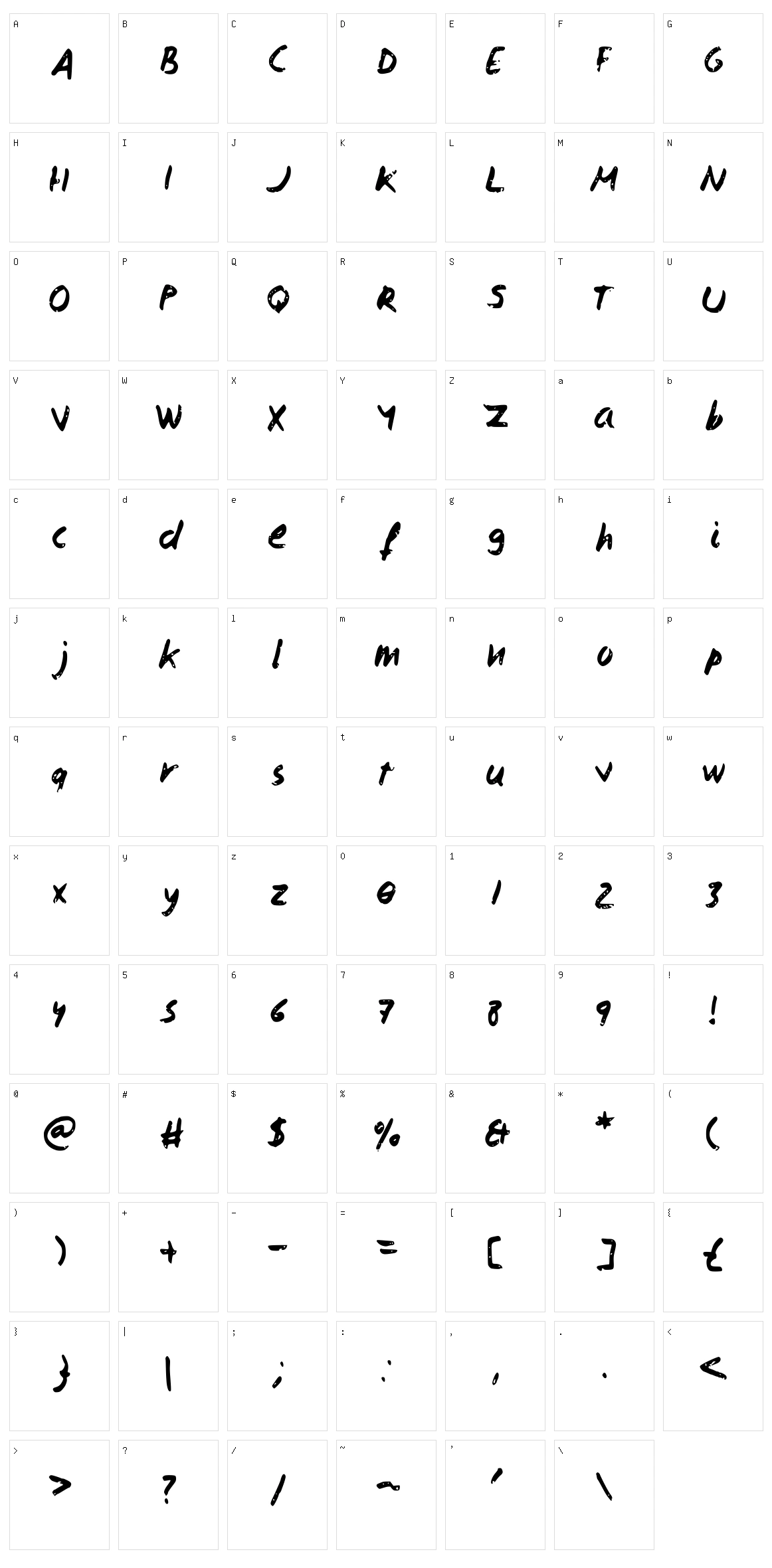 Isaac Script 2 Character Set