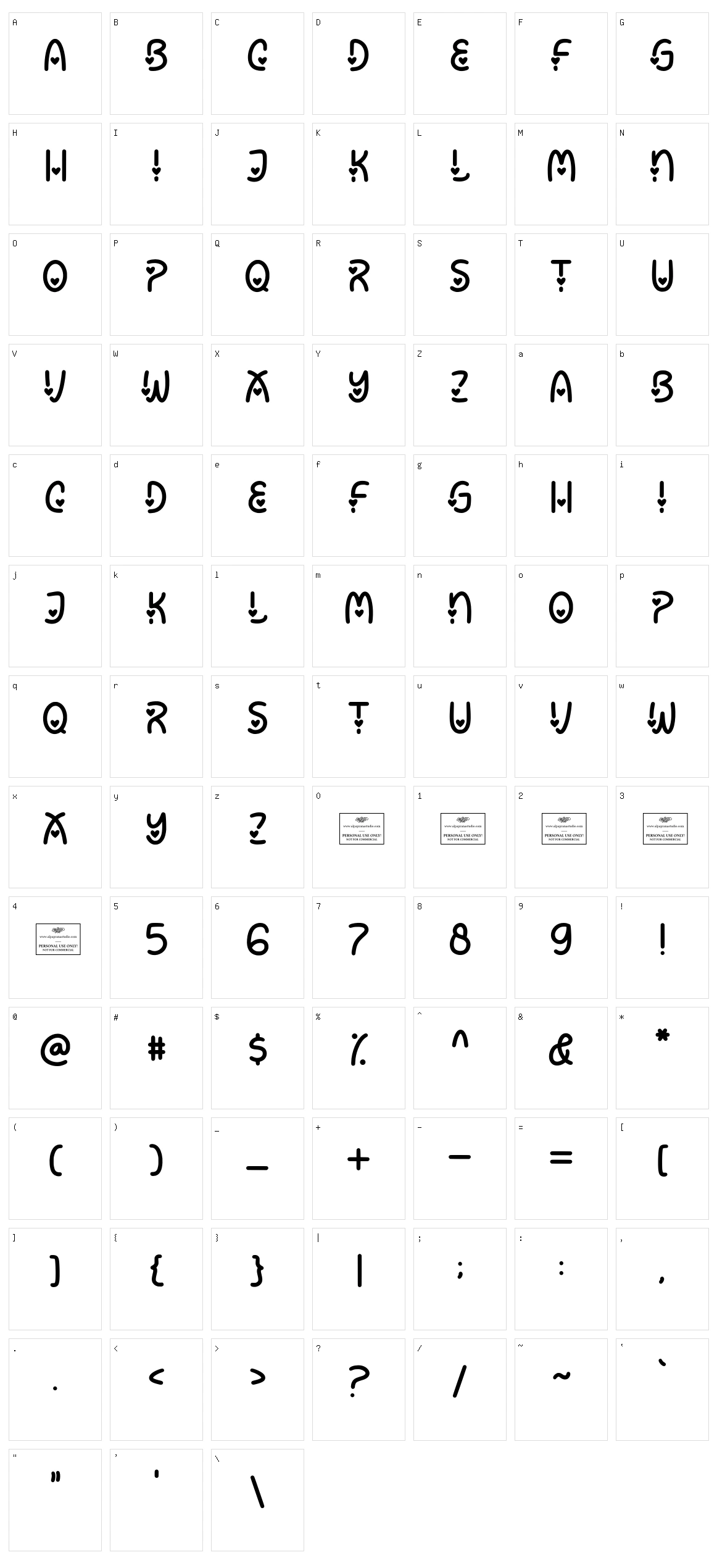 Wondrous Character Set