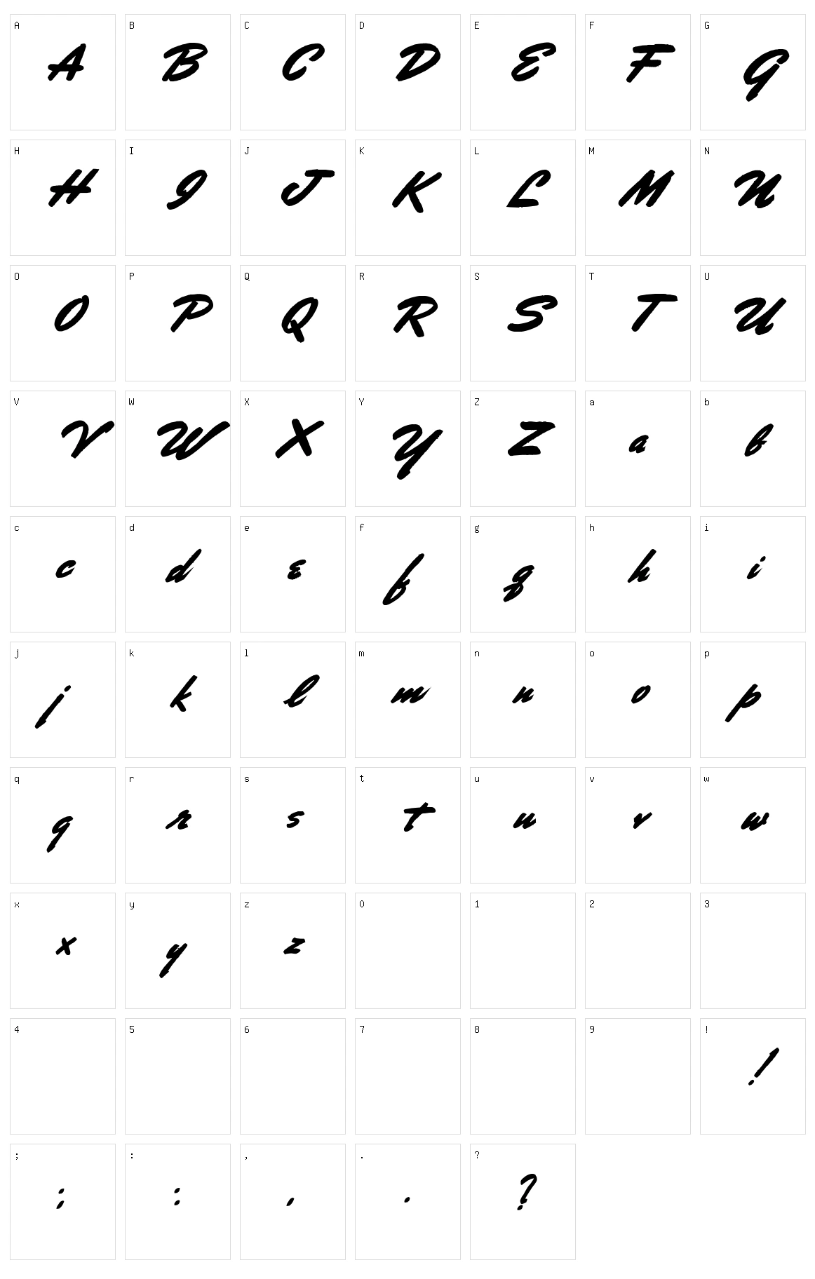 Porongo Character Set