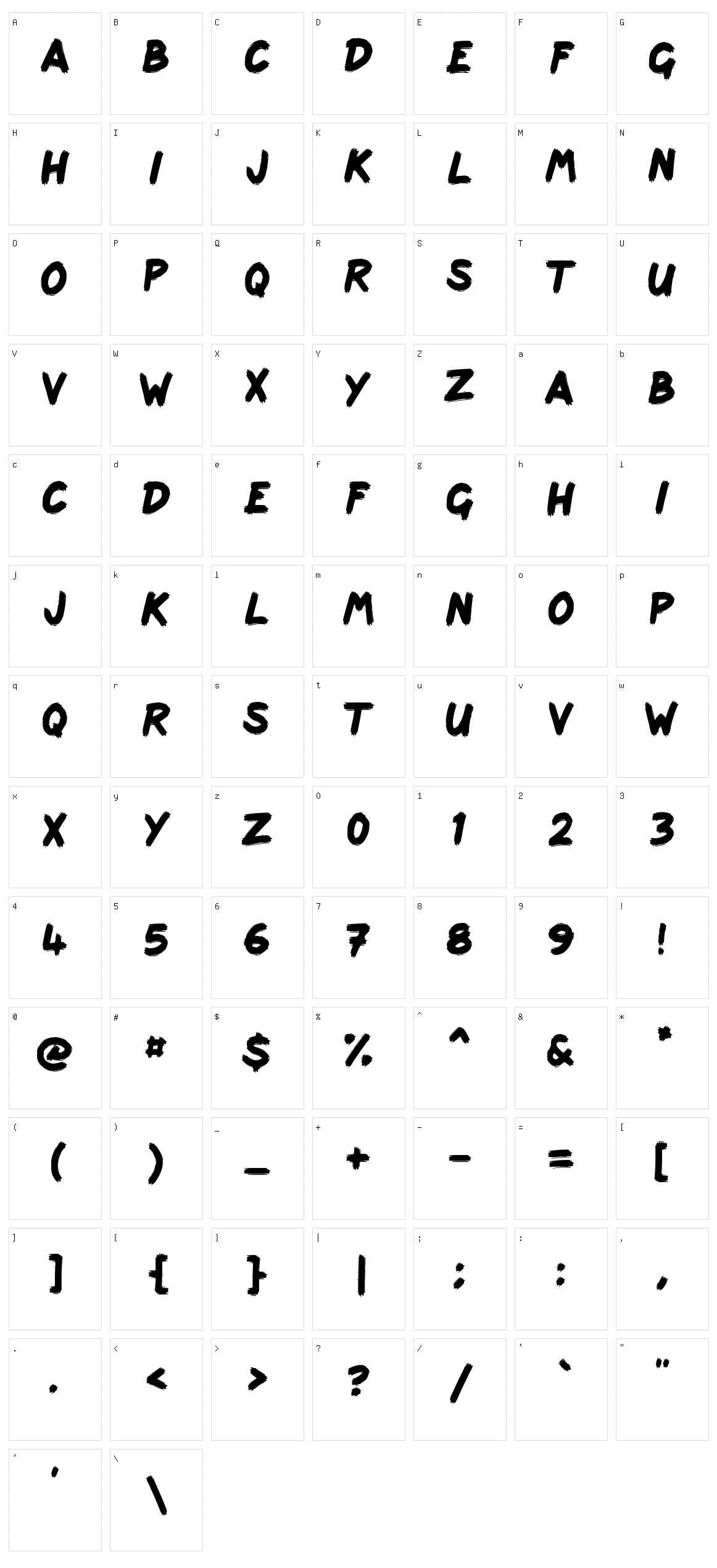 Scribbage Character Set