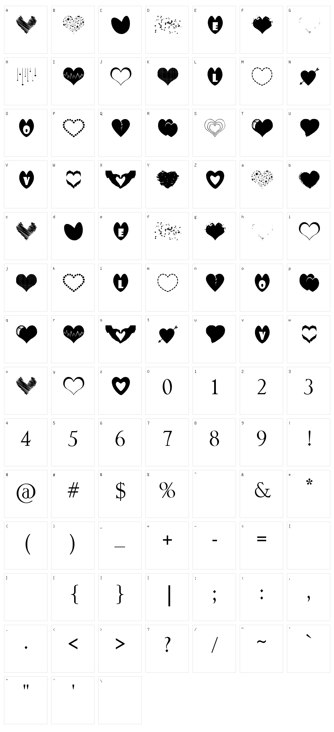 Sexy Love Hearts Character Set