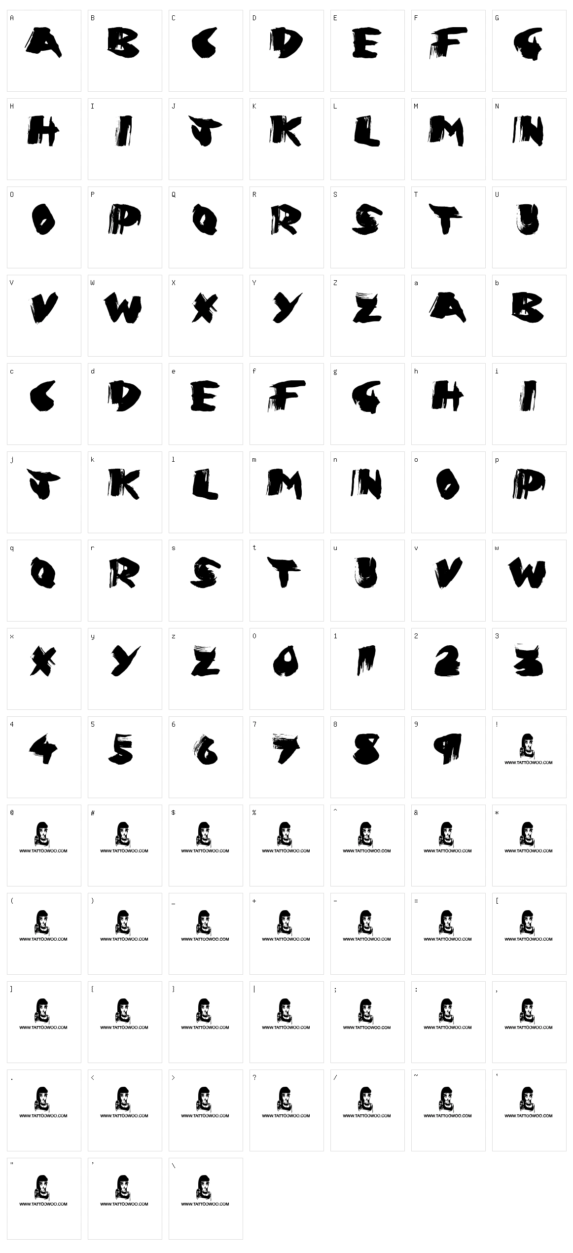 Greed Character Set