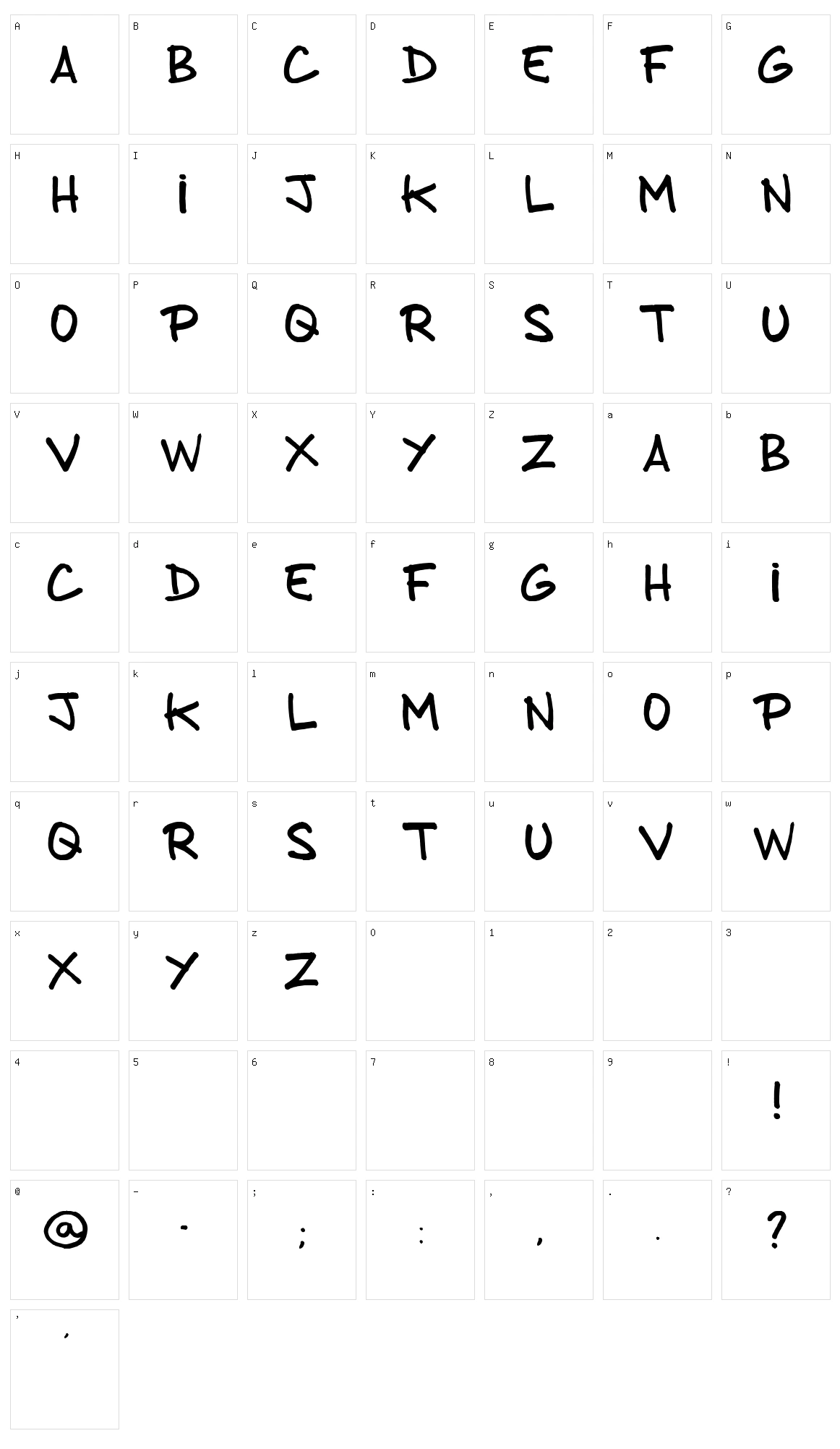 From brush to caps Character Set