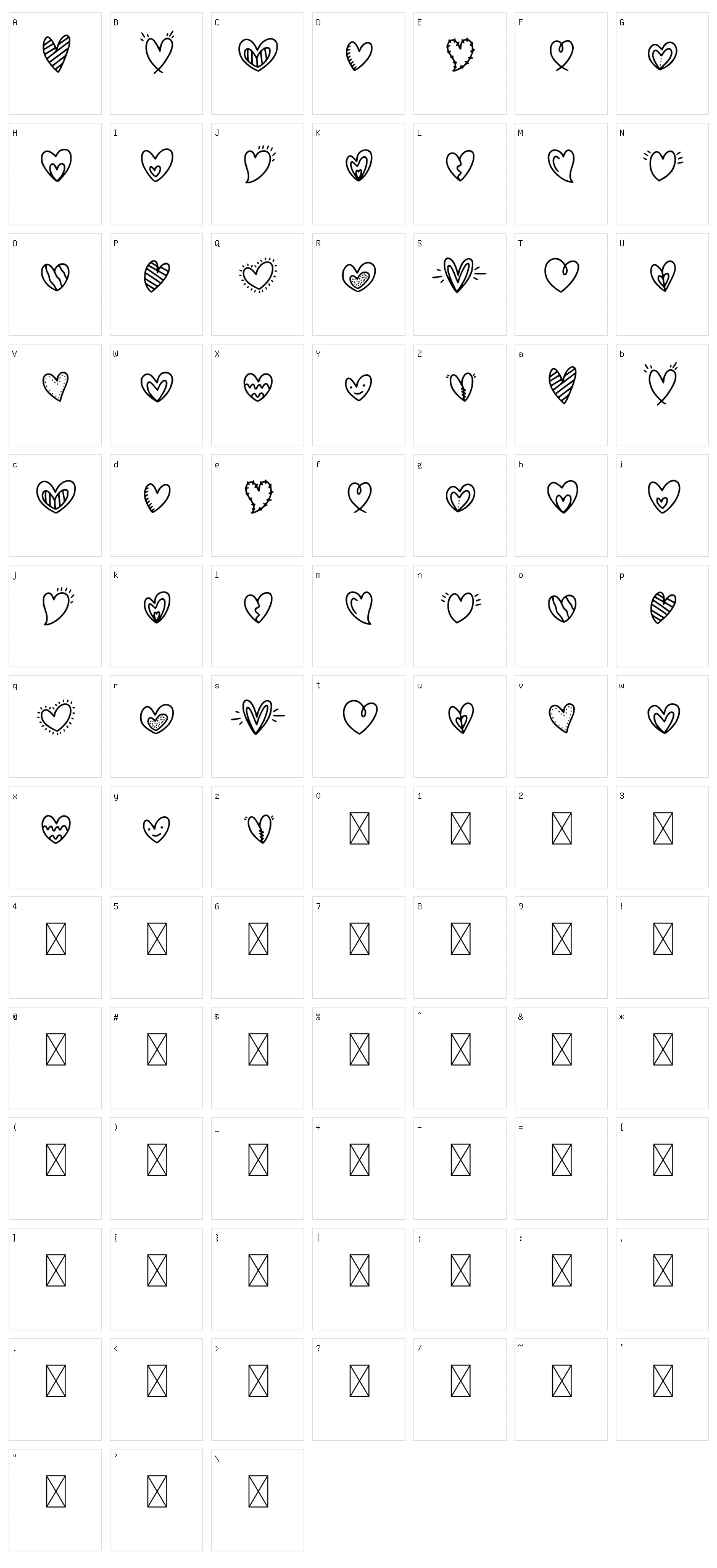 Cute Heart Character Set