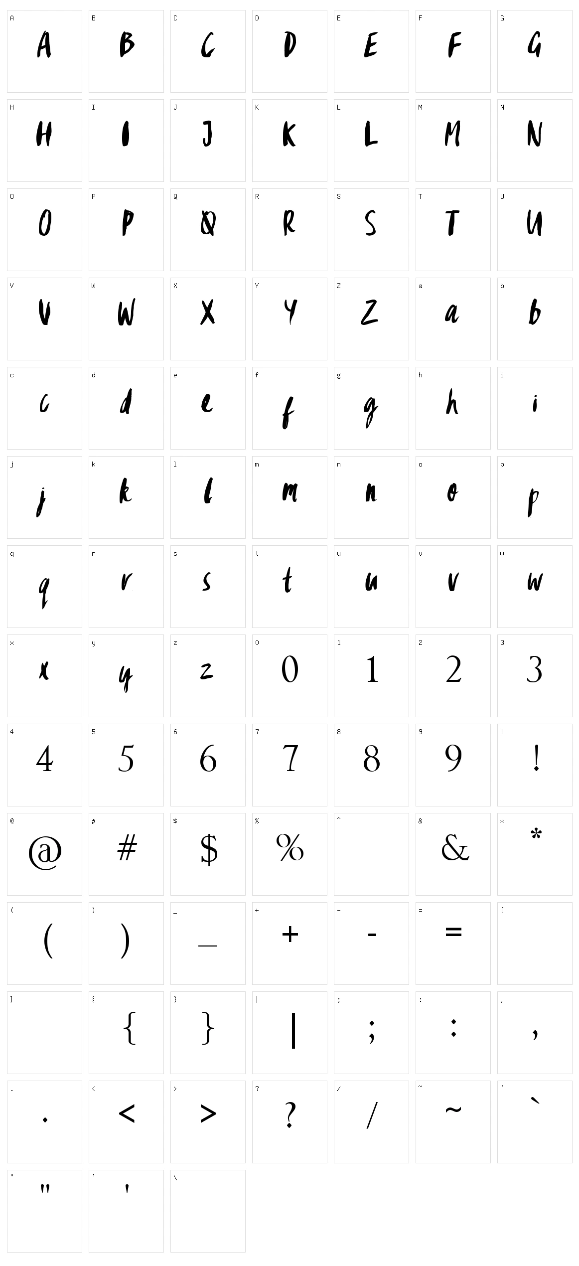 Gypsy Brush Character Set