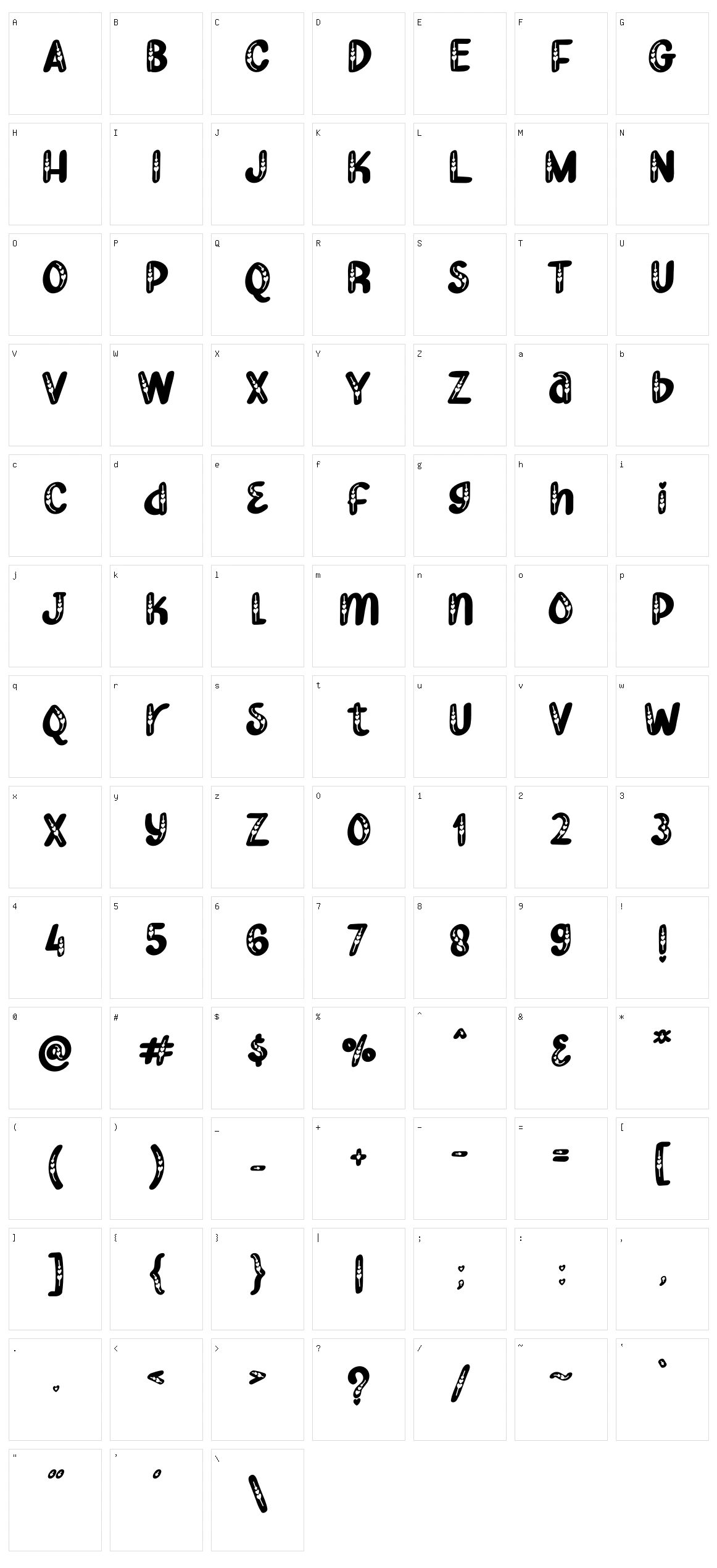Filling In Love Character Set