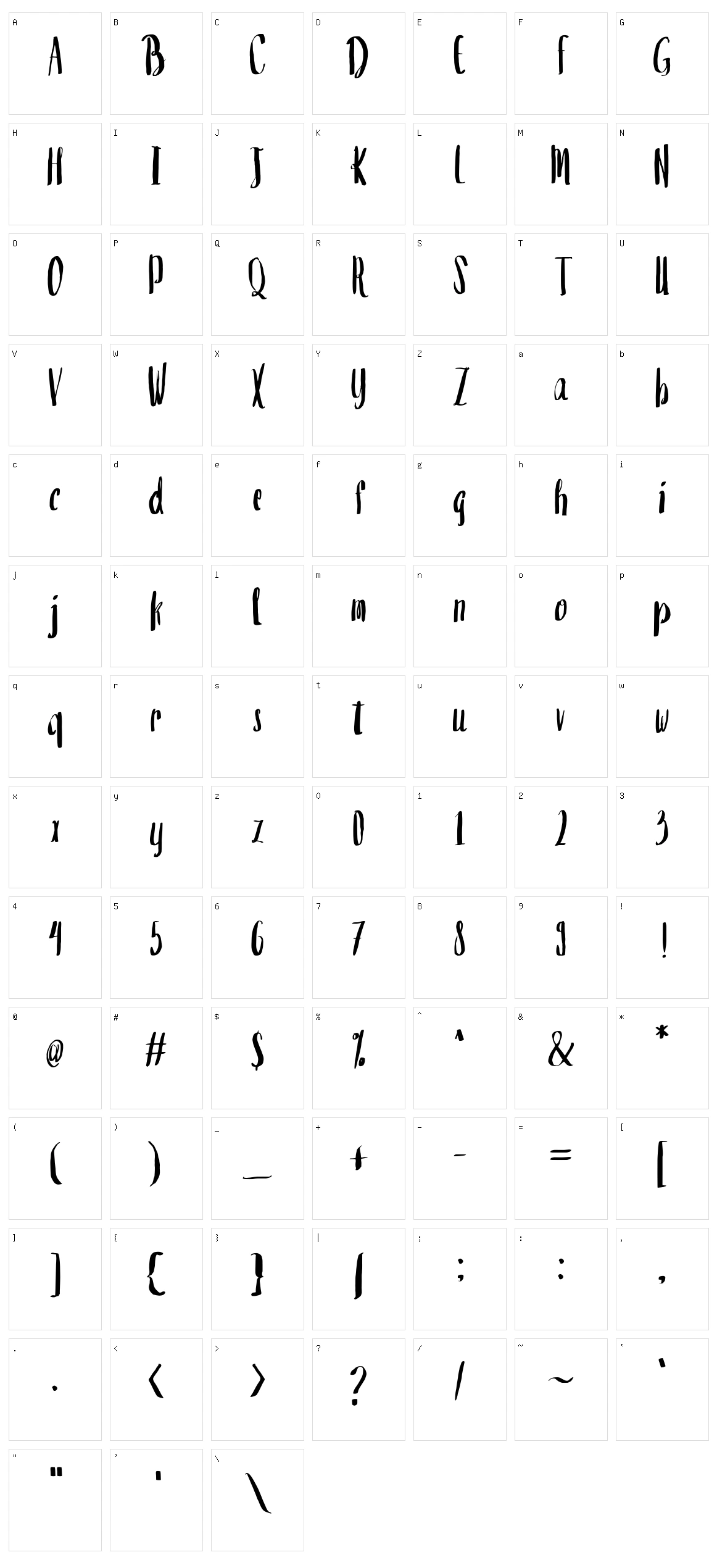 Valencia Sans Character Set