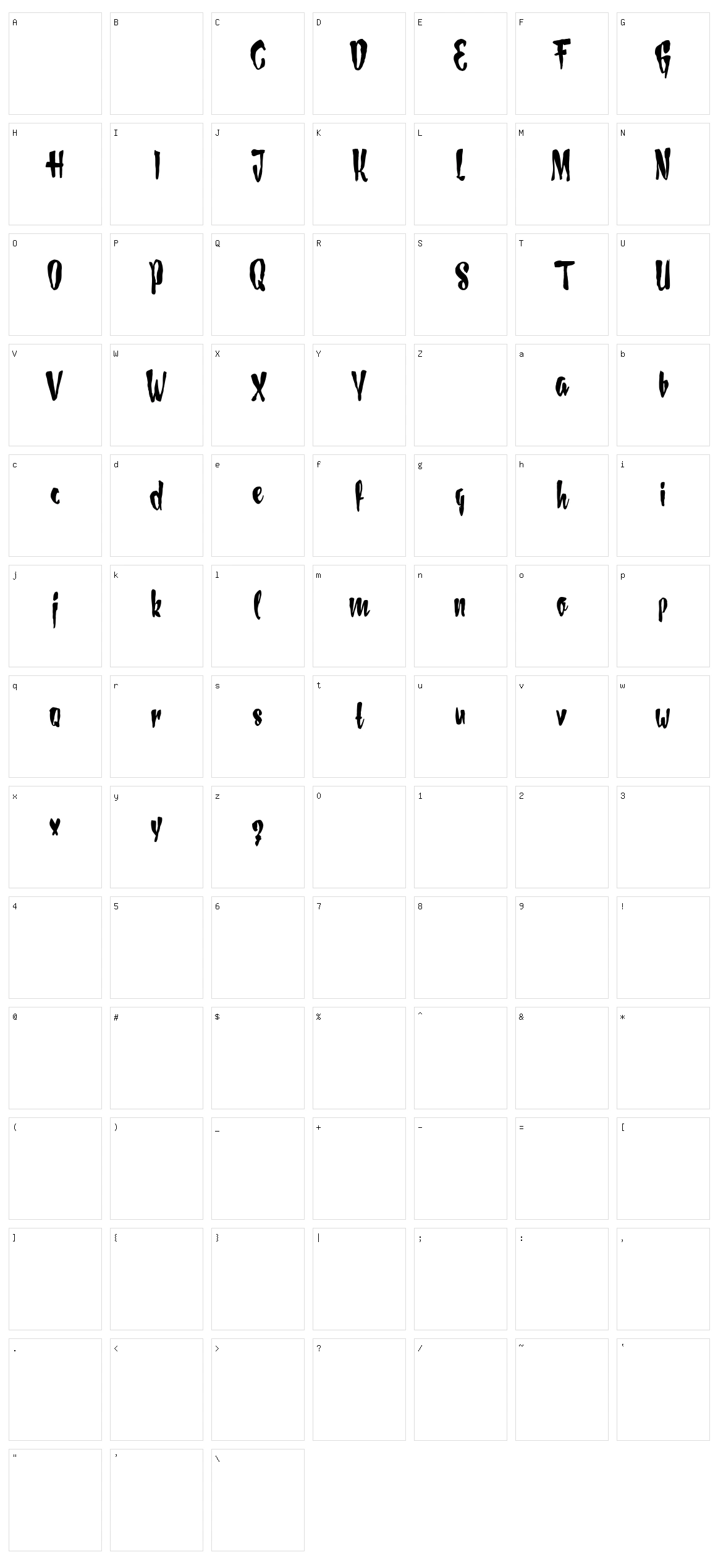 Paunchy Character Set