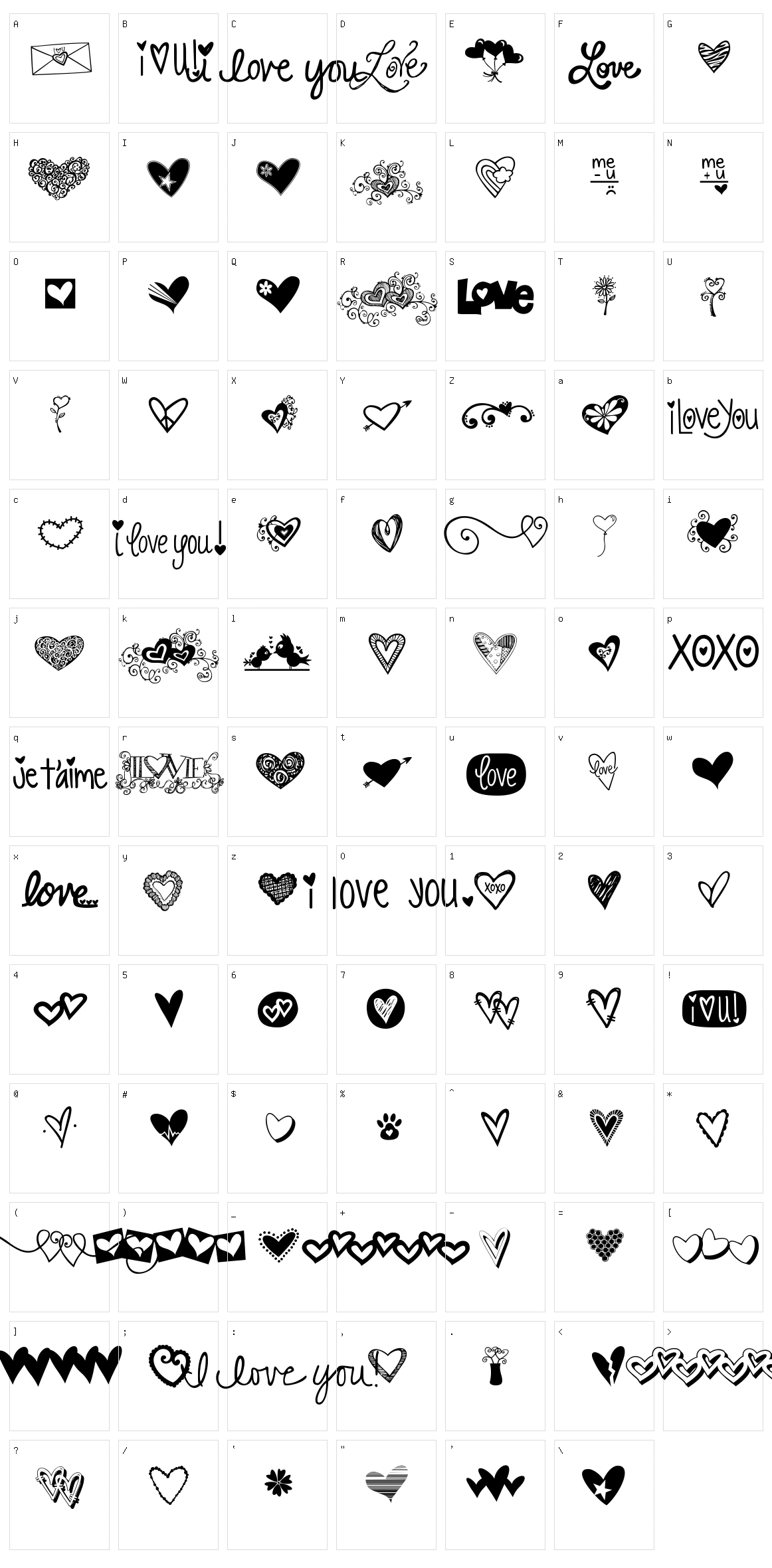 KG Heart Doodles Character Set