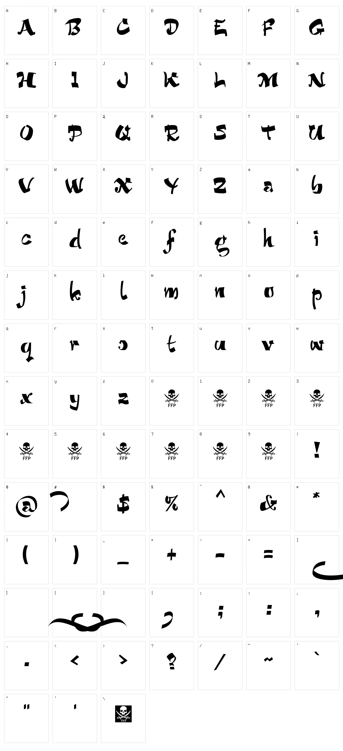 Bucanera Character Set