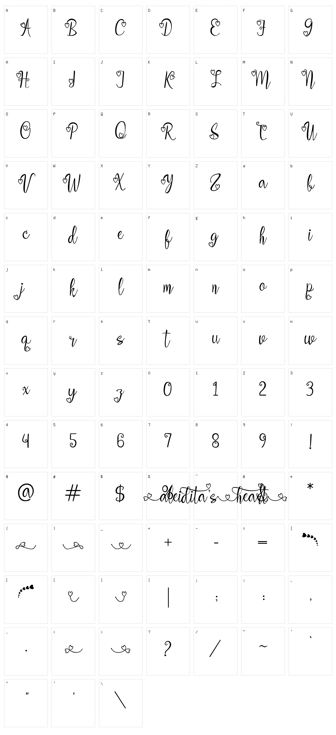 Aleidita's Heart Character Set