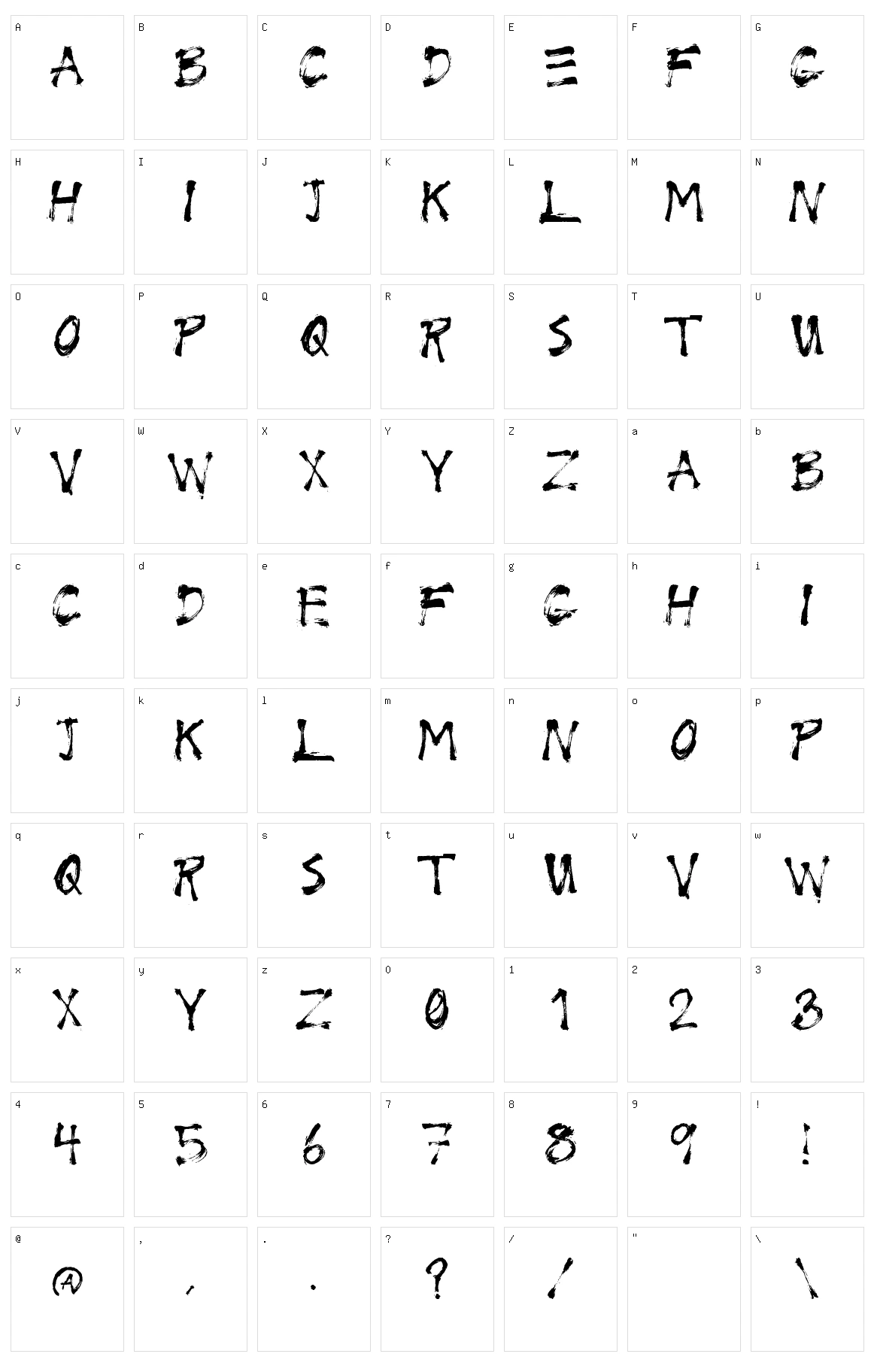 Wrix Character Set