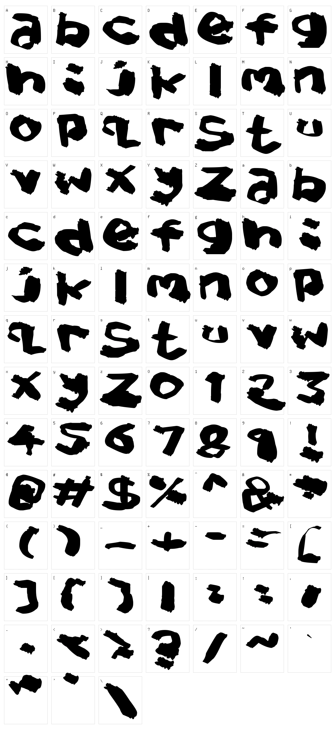 Splat Brush Character Set