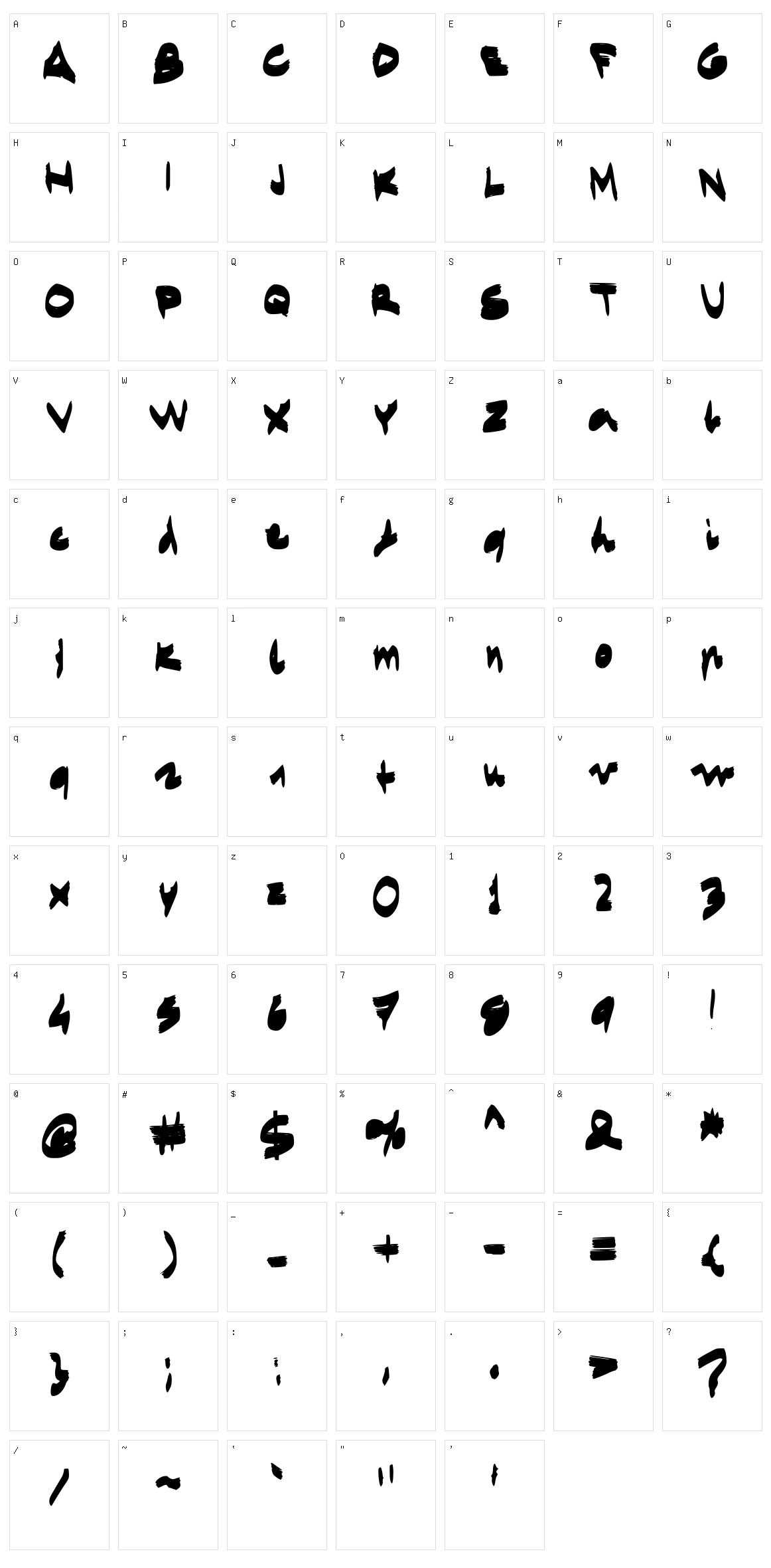Egido Val Marker Font Character Set