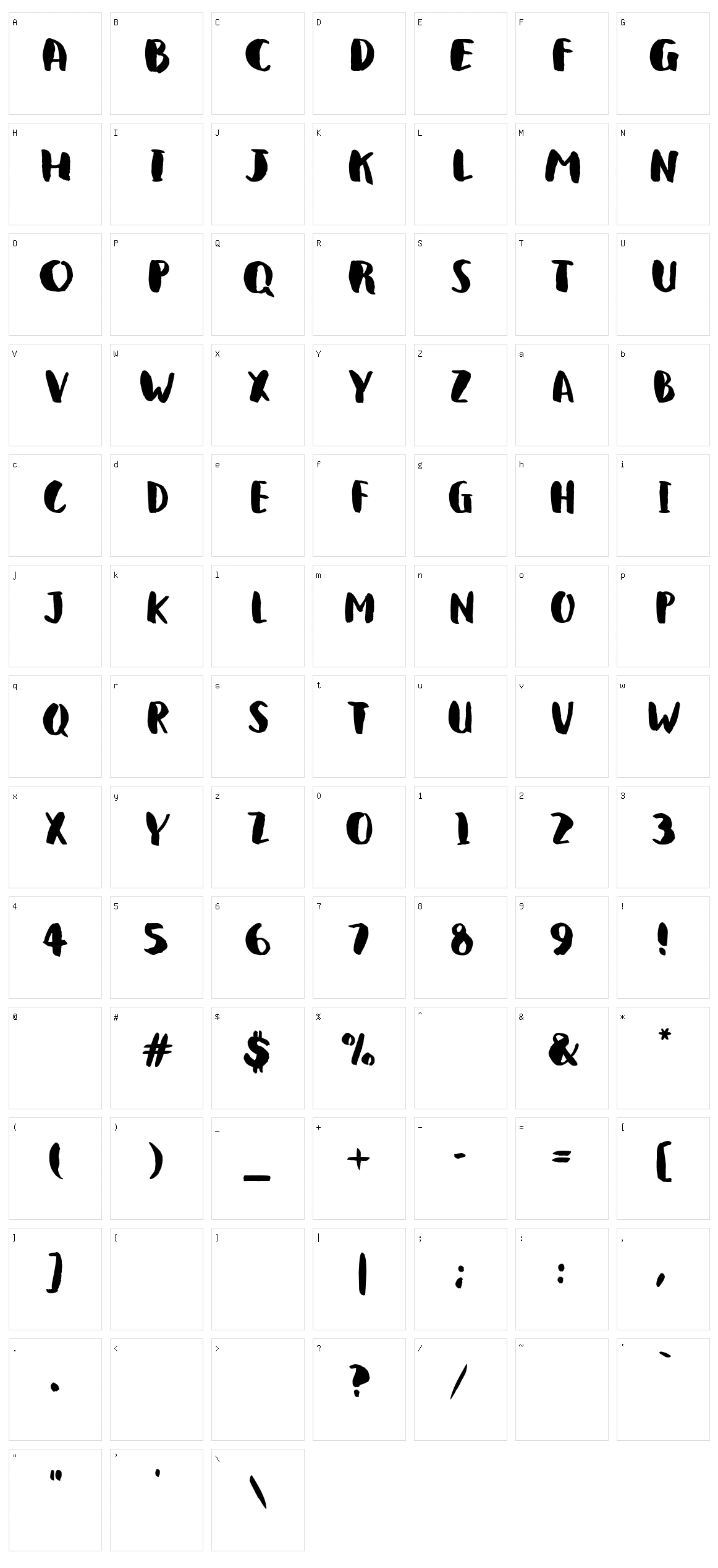 Qlunky Brush Character Set