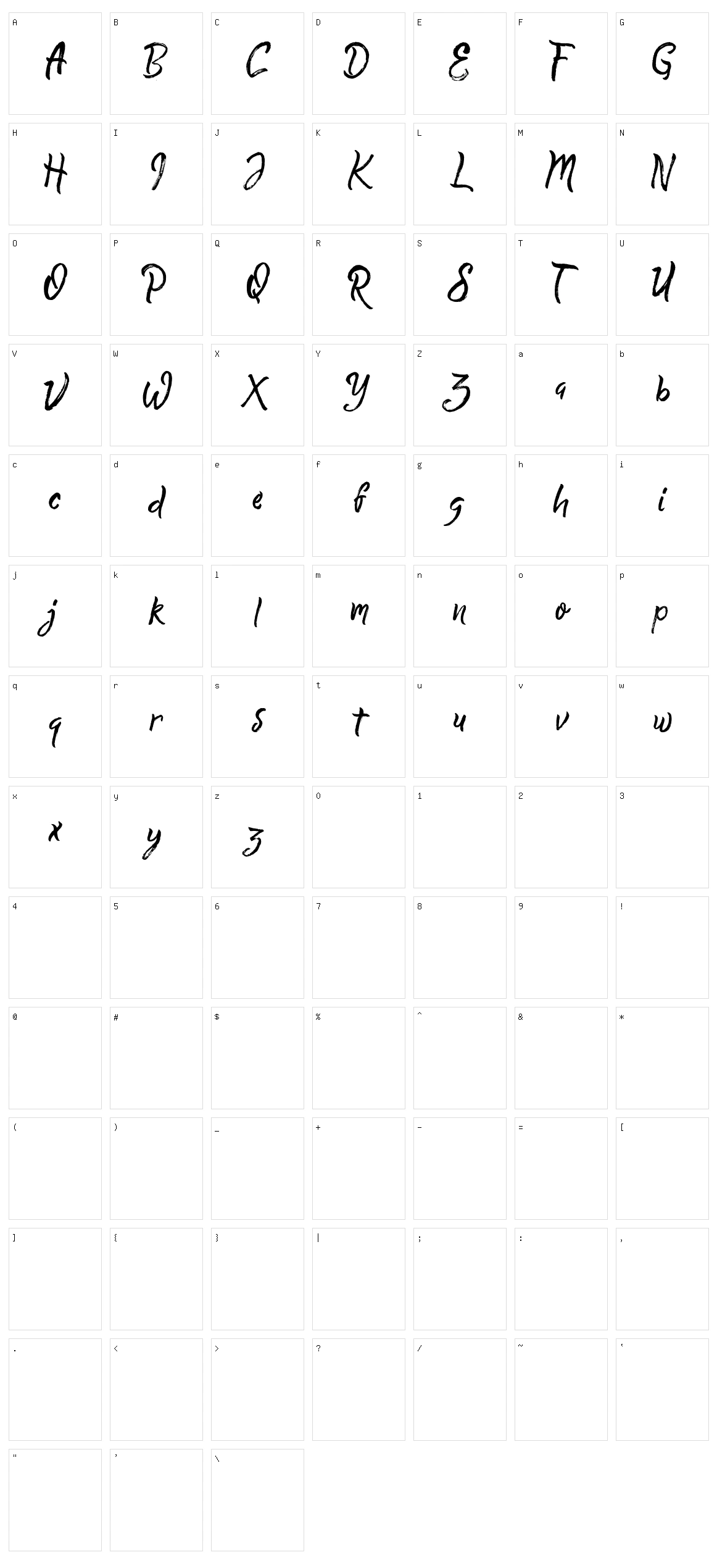 Quick Silver Character Set