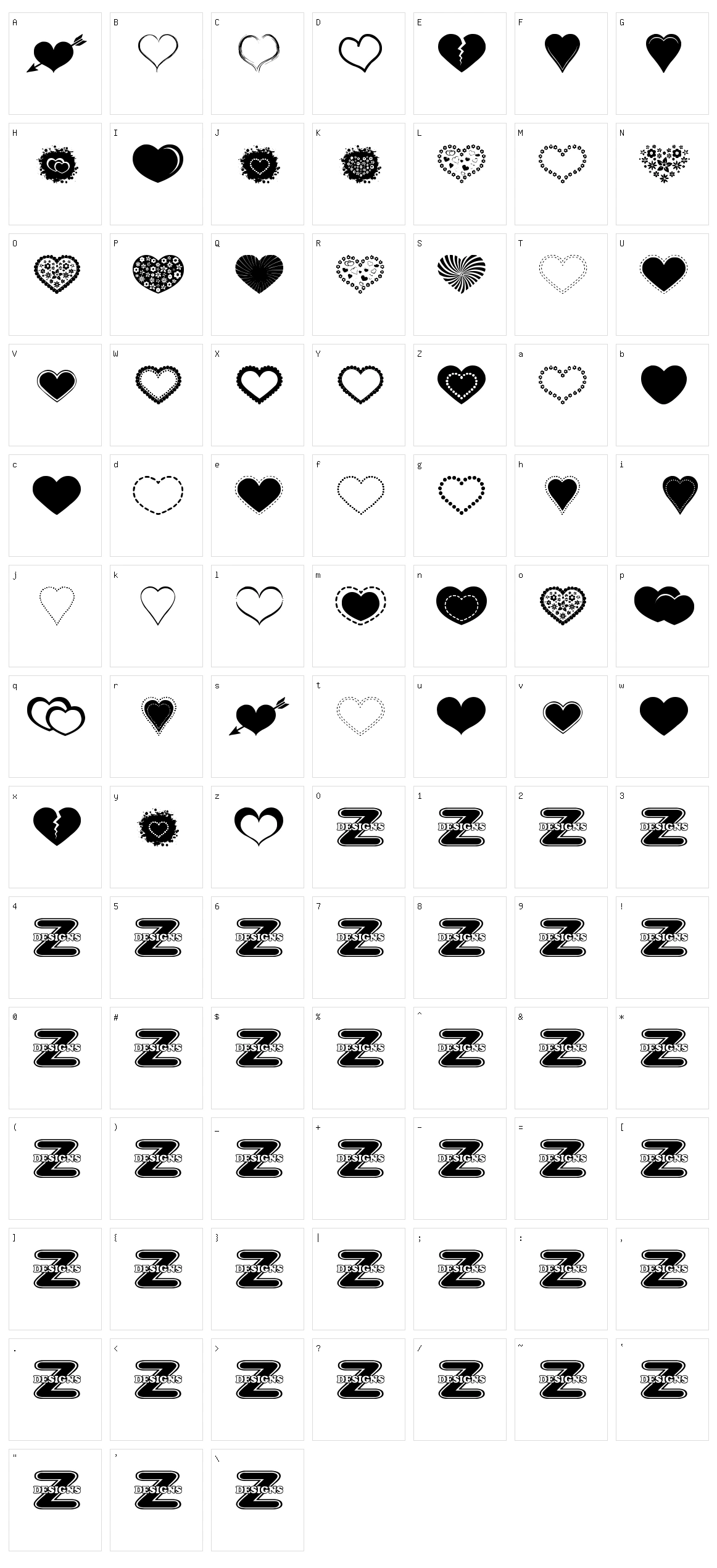 Sexy Love Hearts 2 Character Set