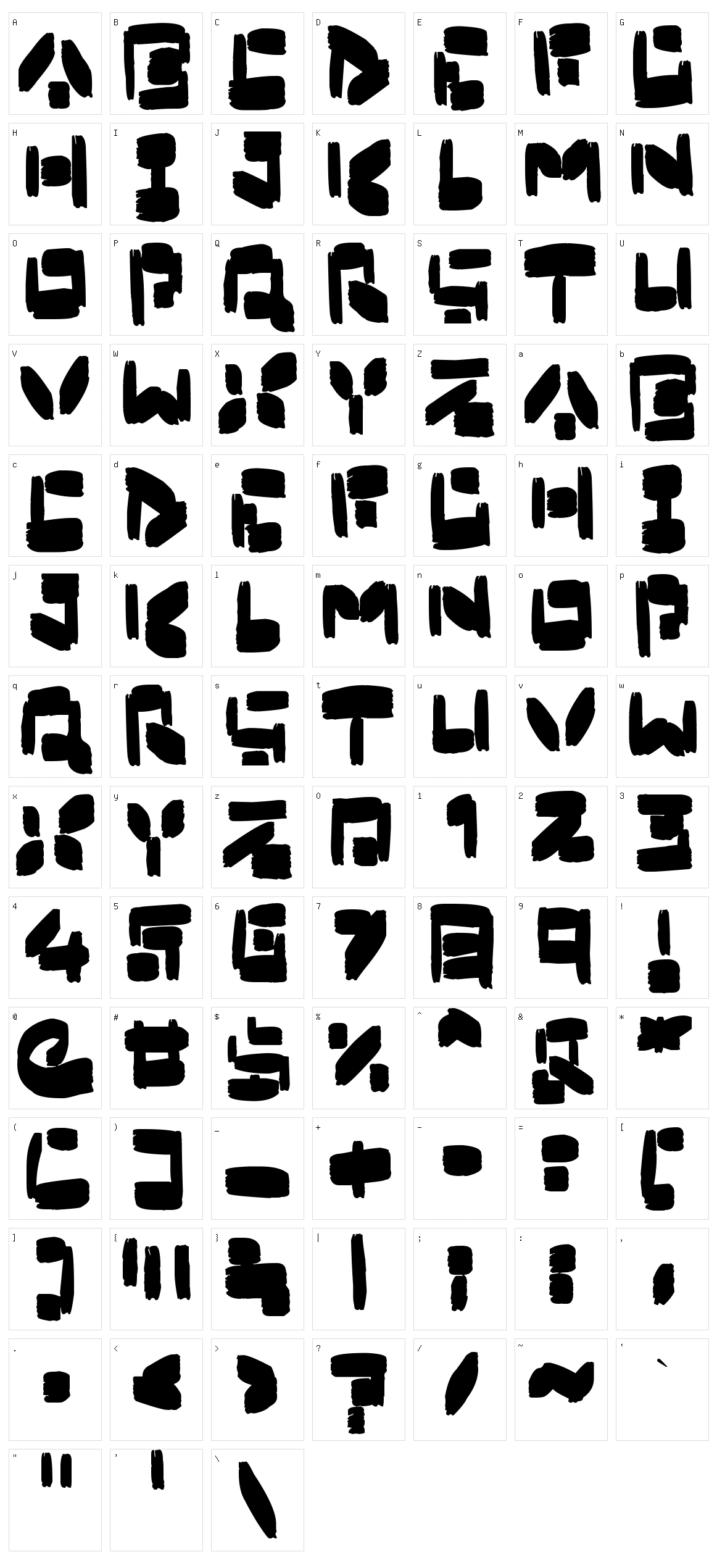 Boxybrush Character Set