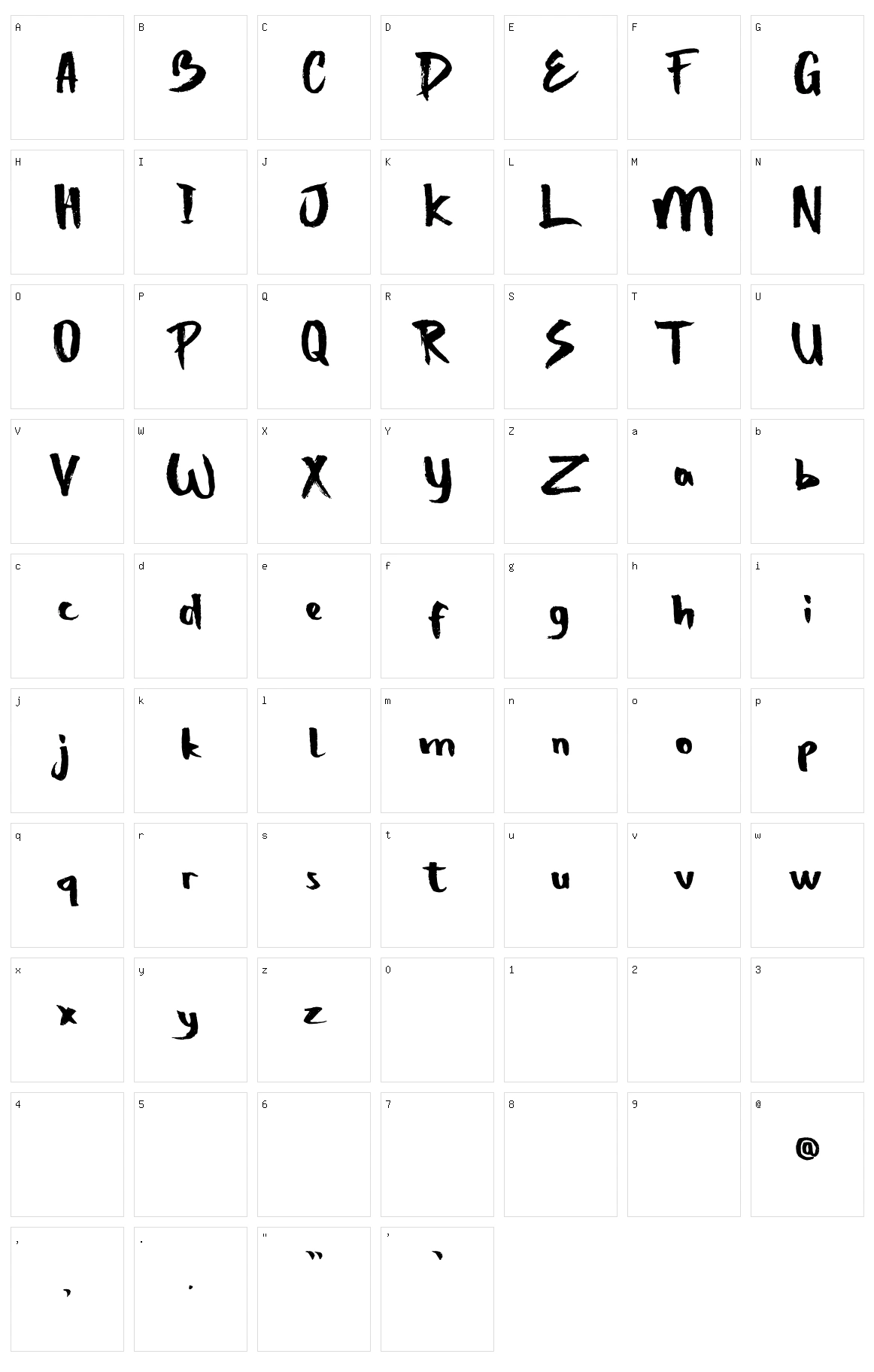 Strong Bold Character Set