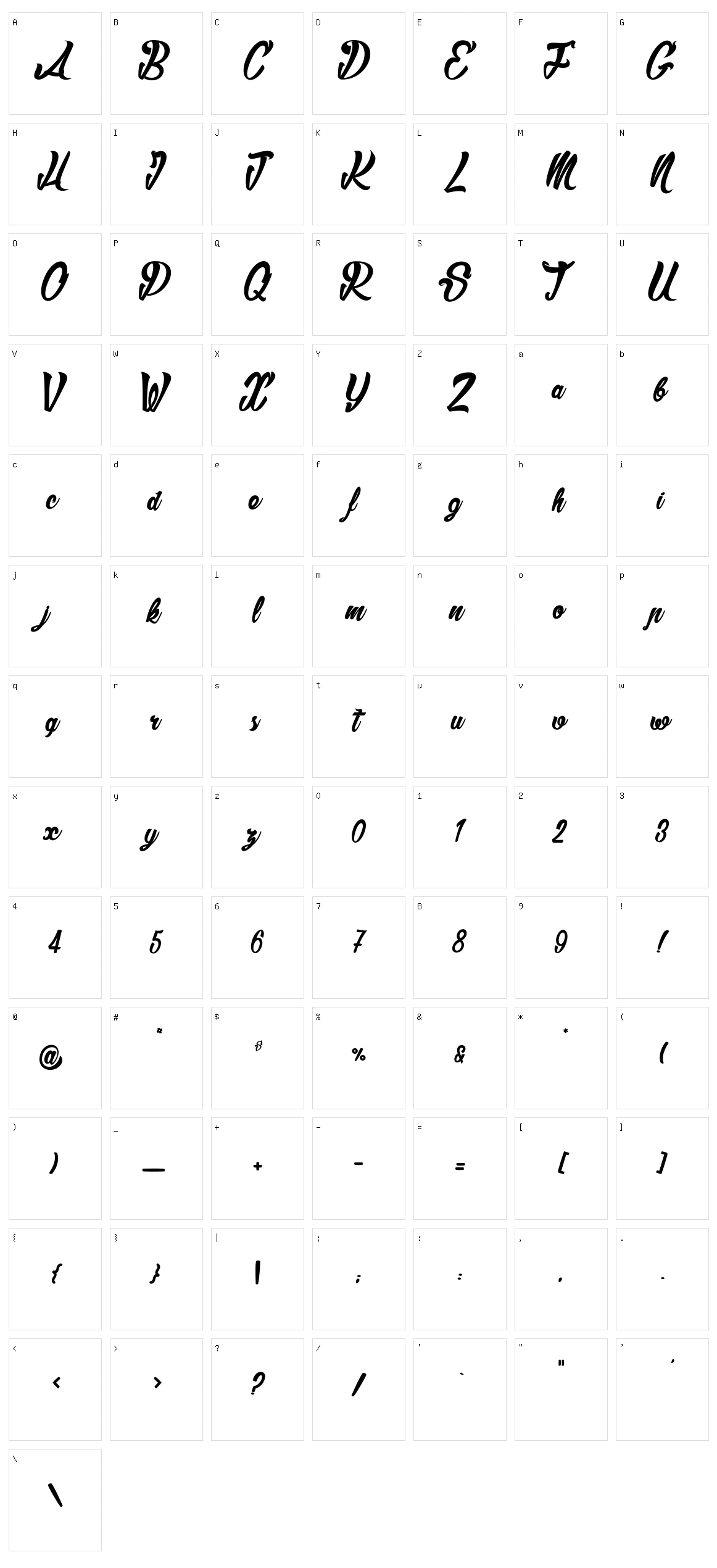 Slamer Character Set