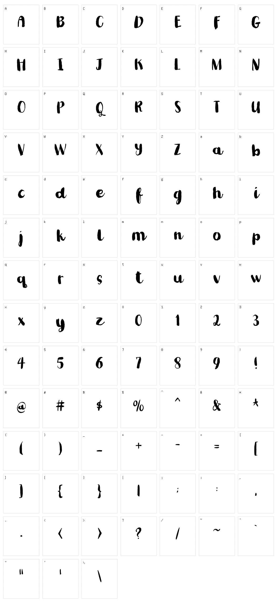 Romkugle Character Set