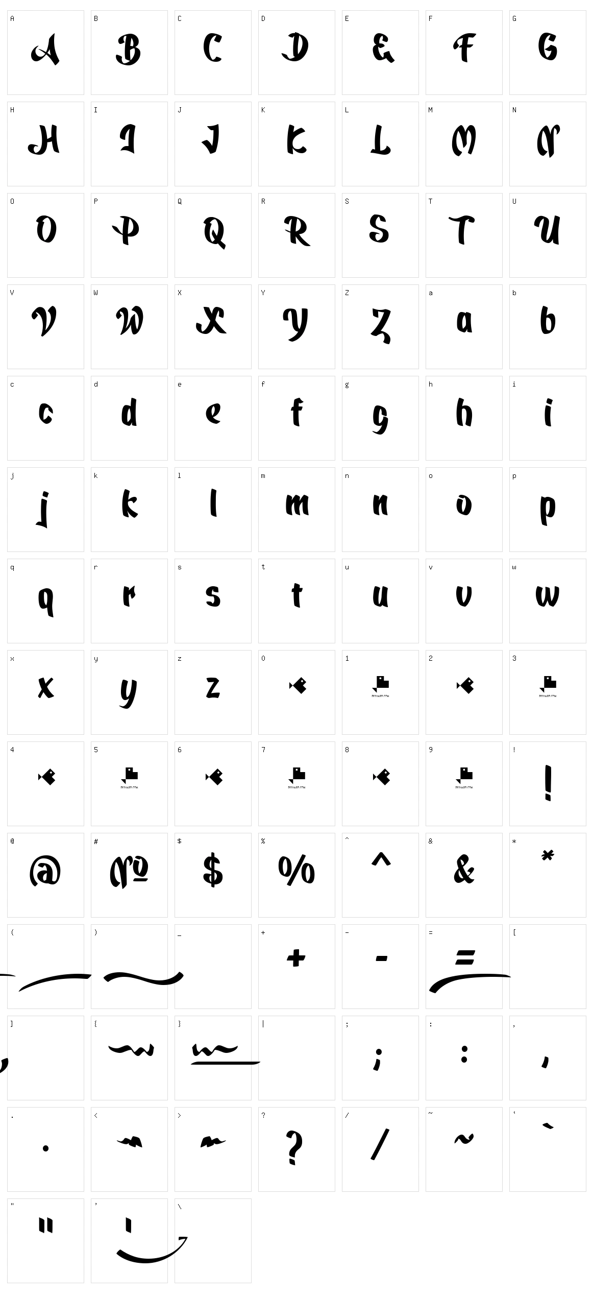 Quickat Character Set