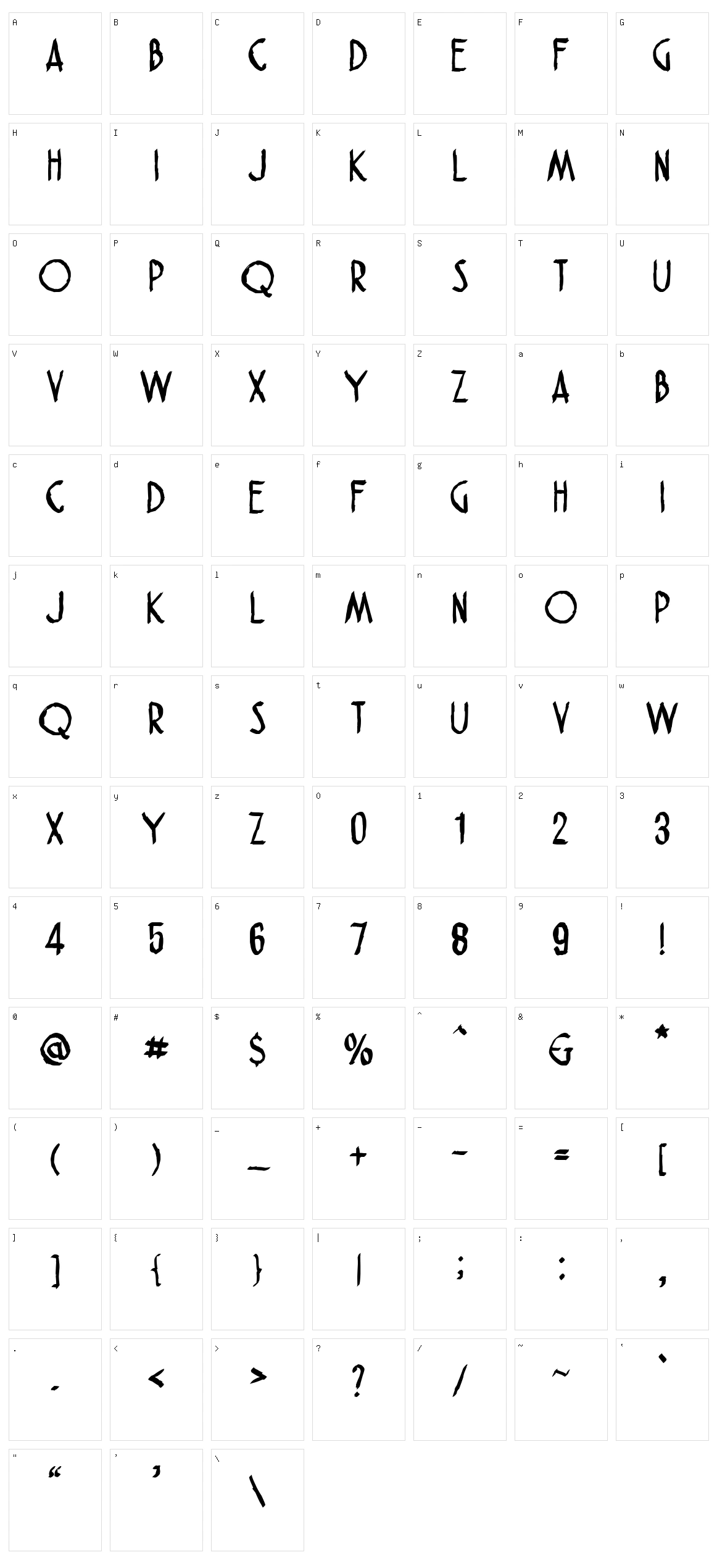 Finolis Character Set