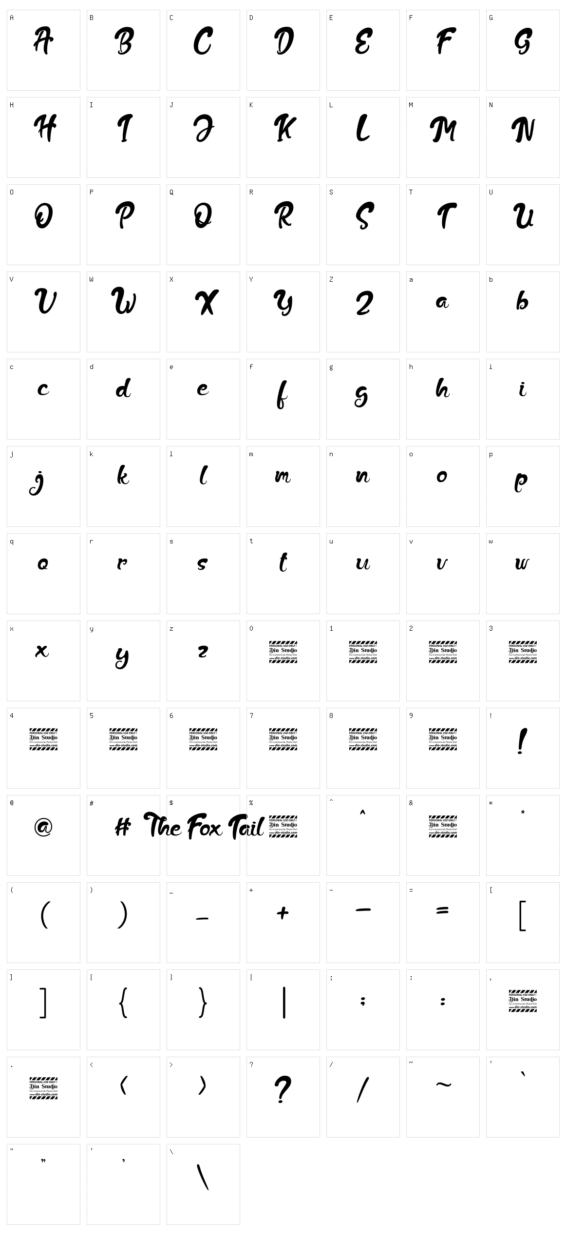 The Fox Tail Character Set