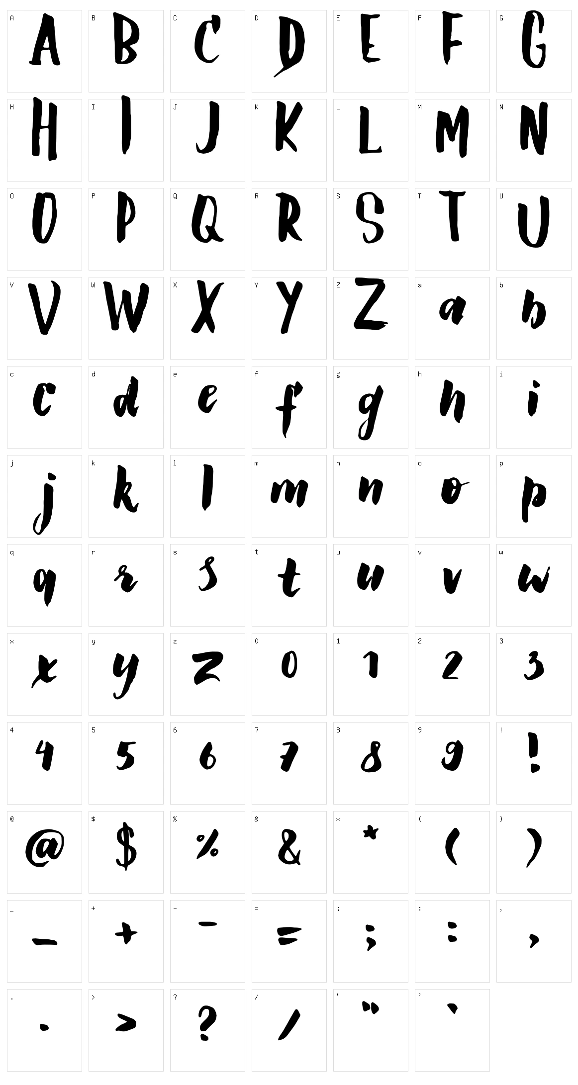 GS Claretta Brush Character Set