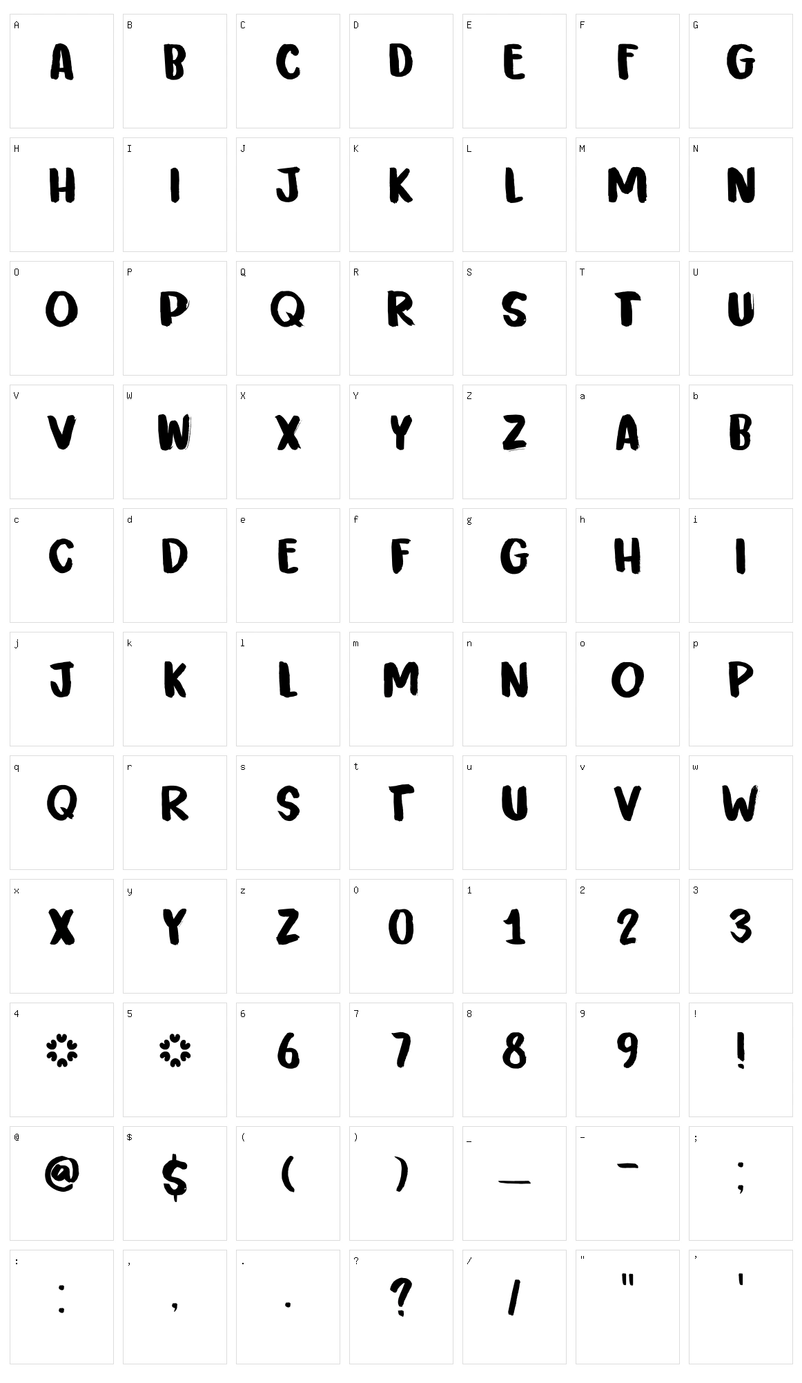 Twirrewyn Character Set