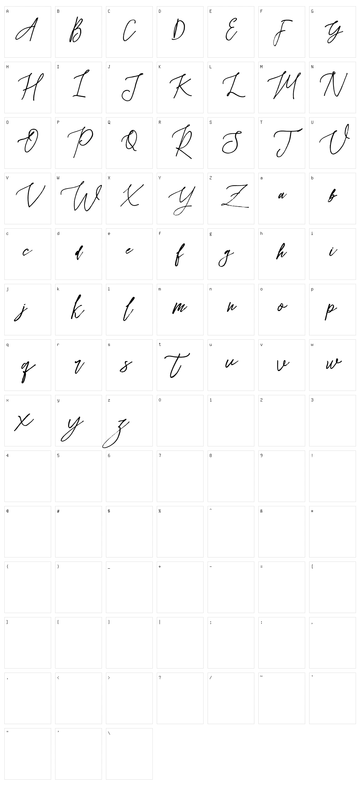 Rafailla Character Set