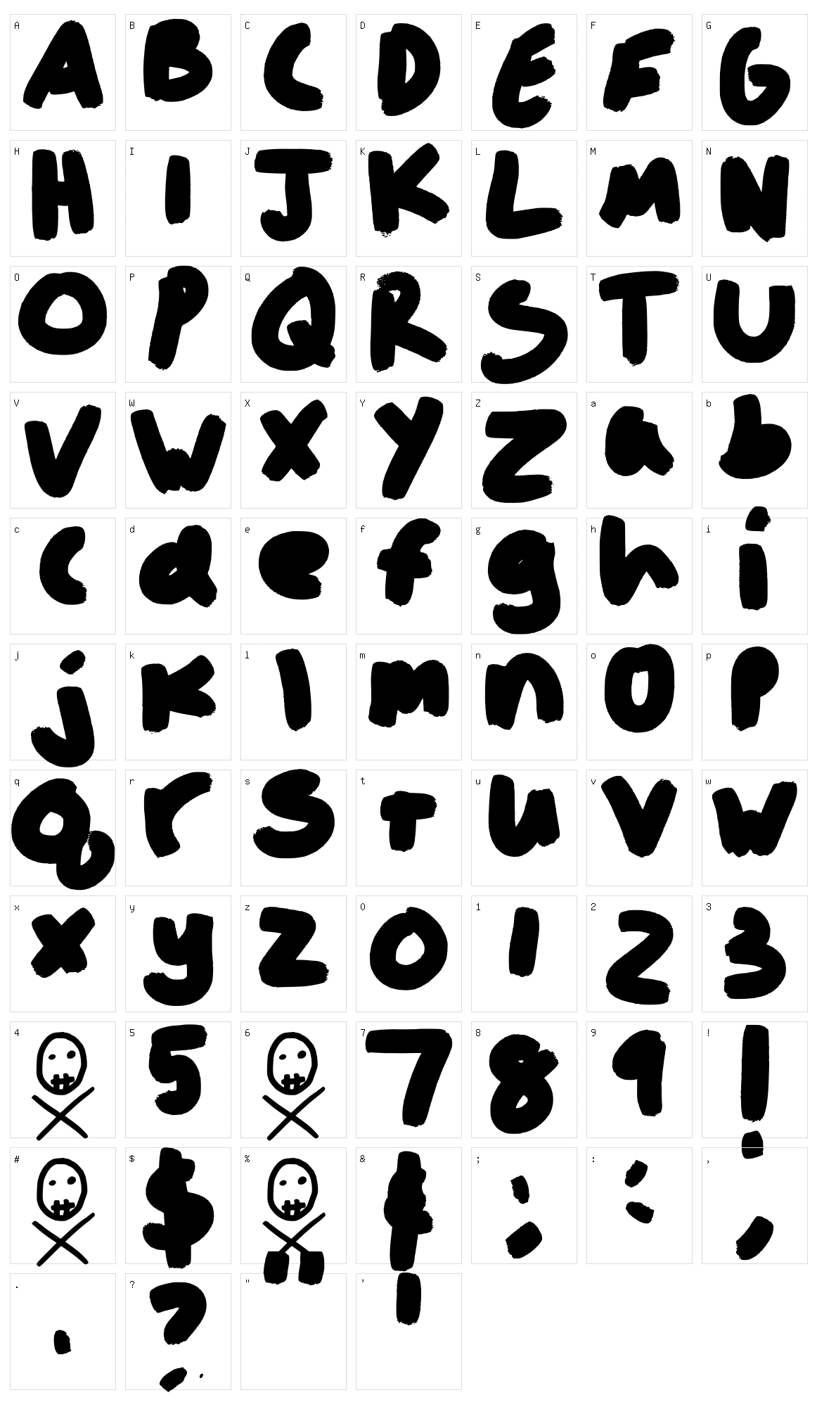 FT Fat Skeleton Character Set