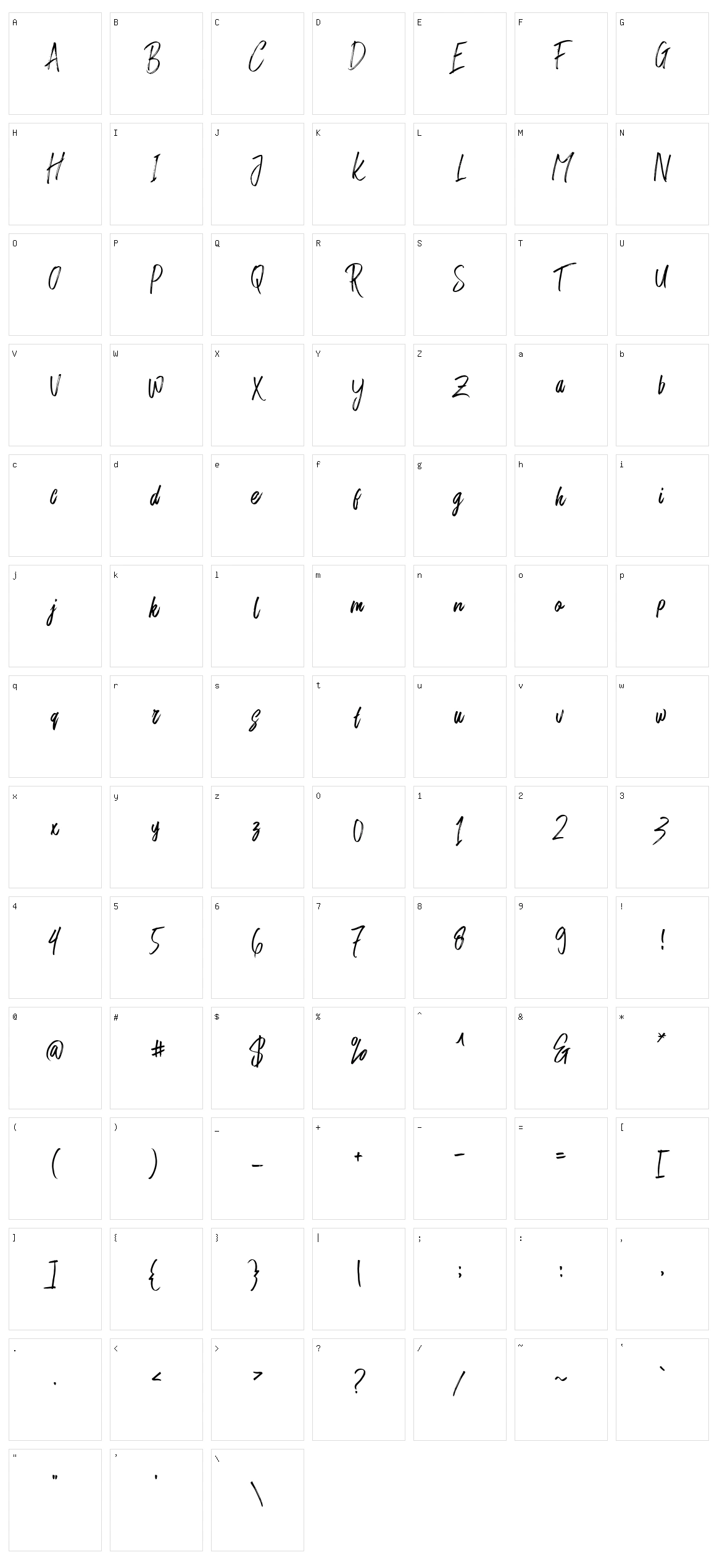 Rushtard Brush Character Set