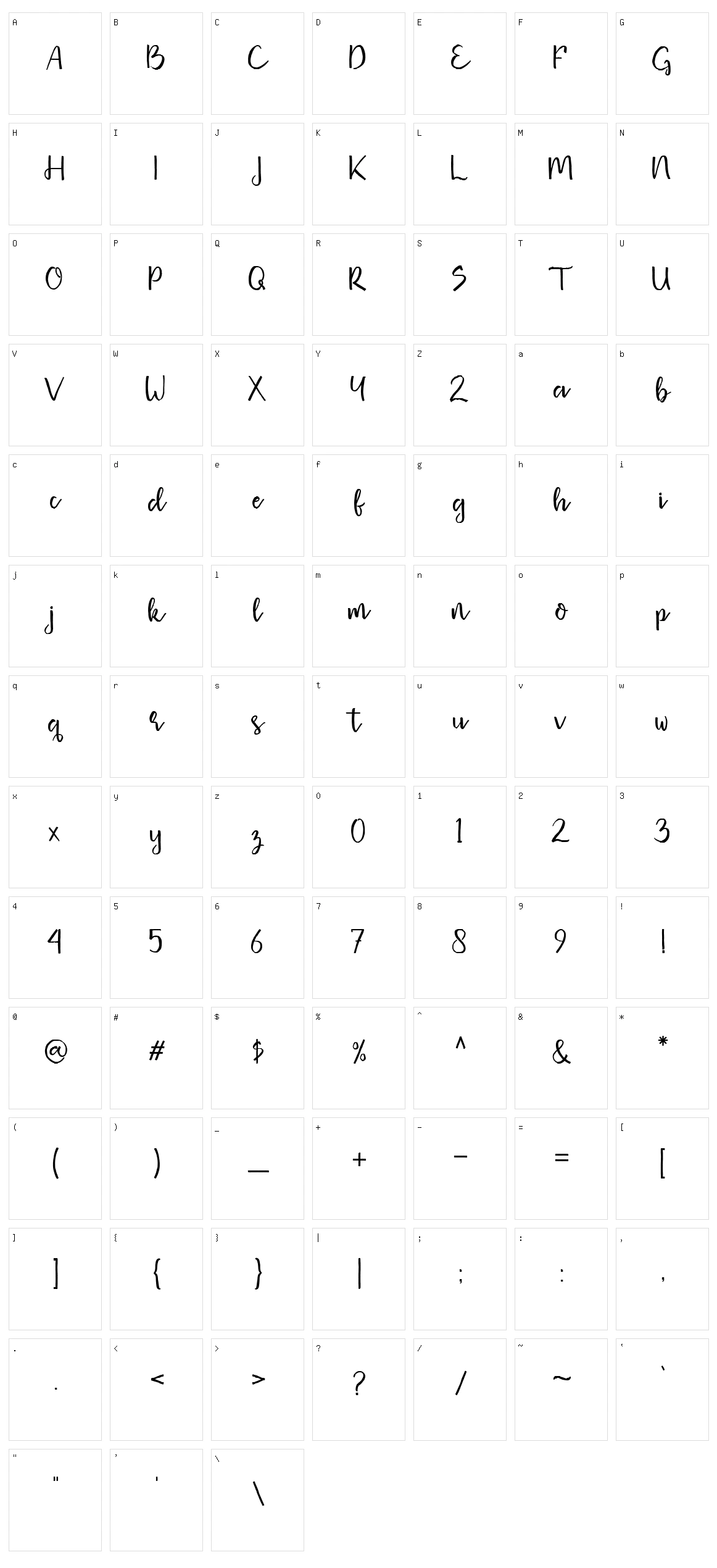 Missaki Character Set