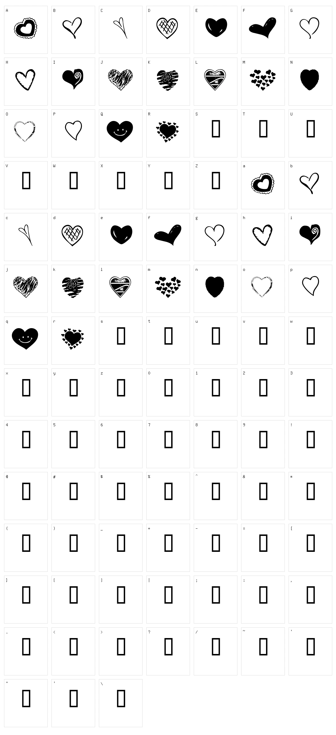 KR Heartalicious Character Set