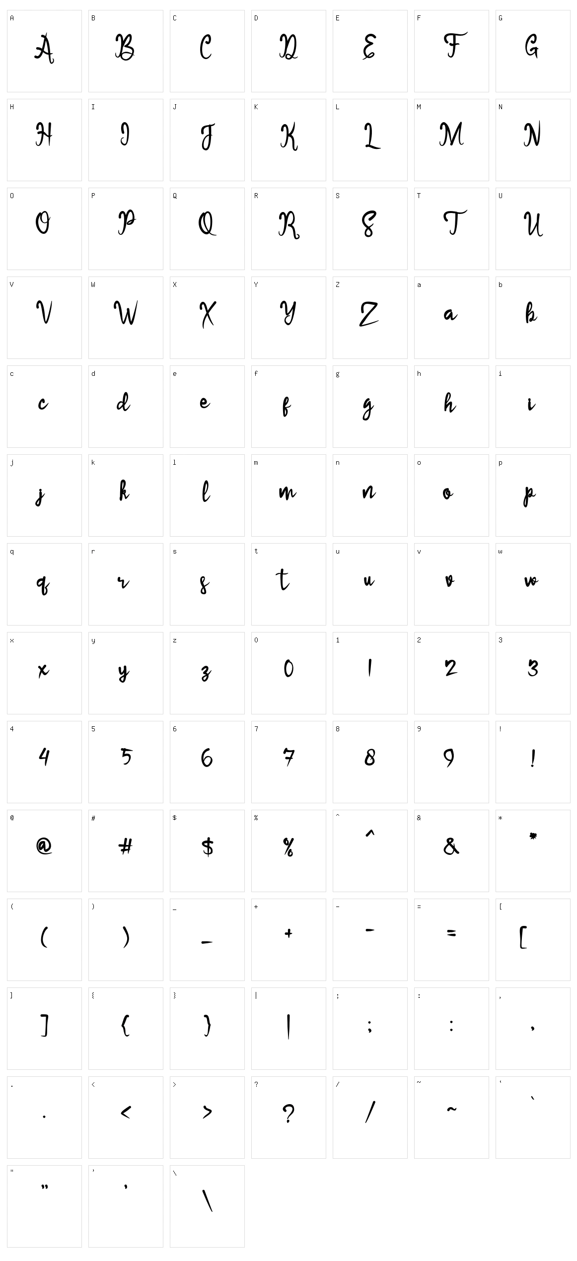 Sameri Brush Character Set