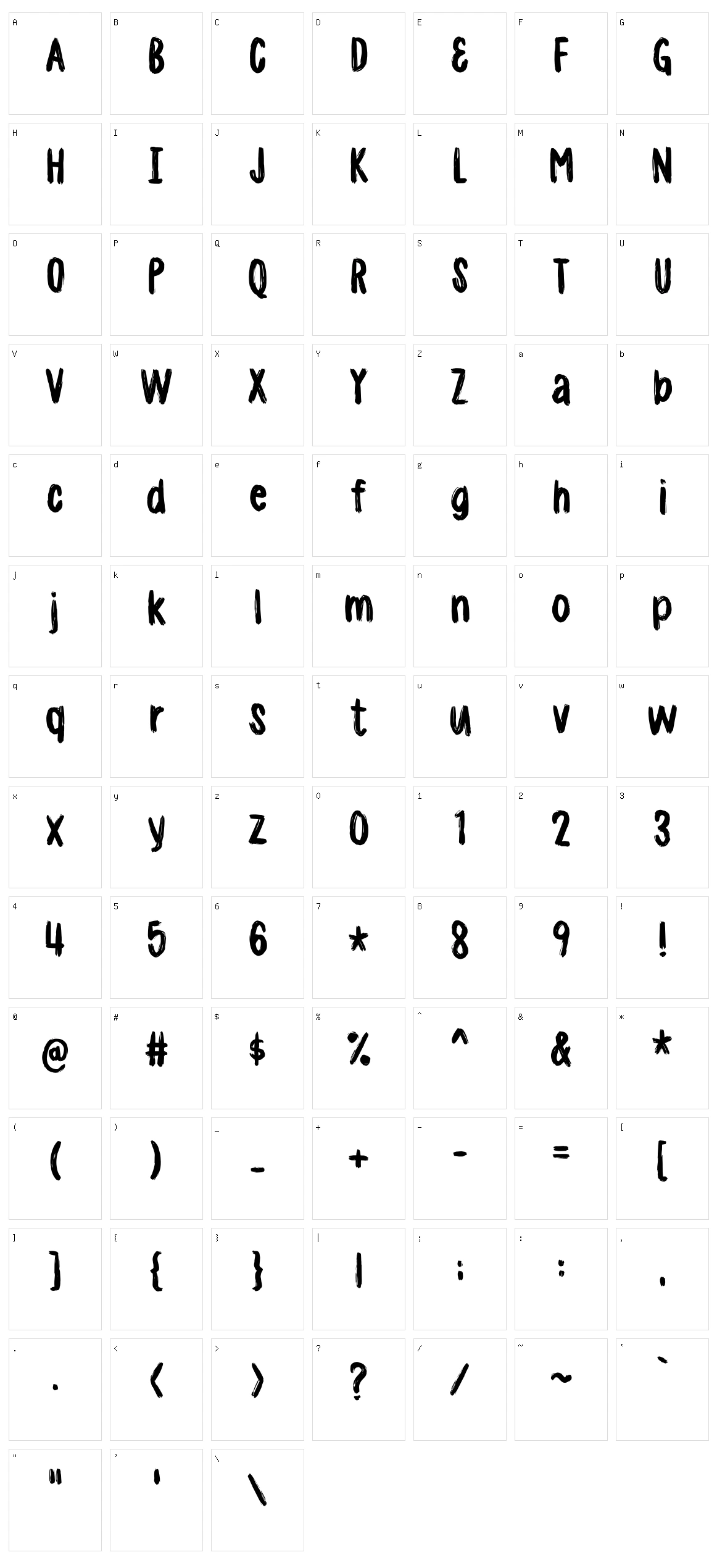 Madpakke Character Set
