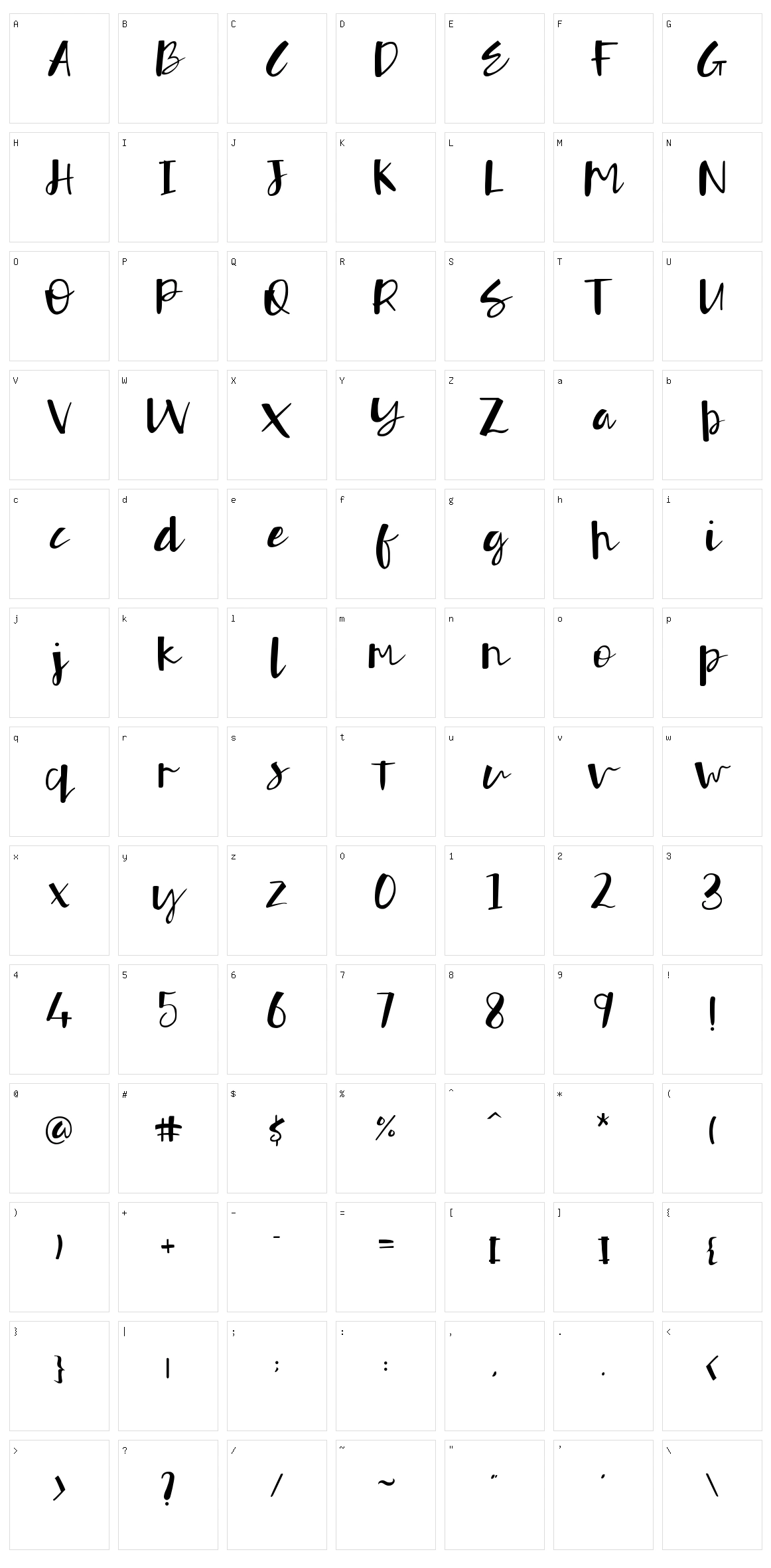 Authorfun Character Set