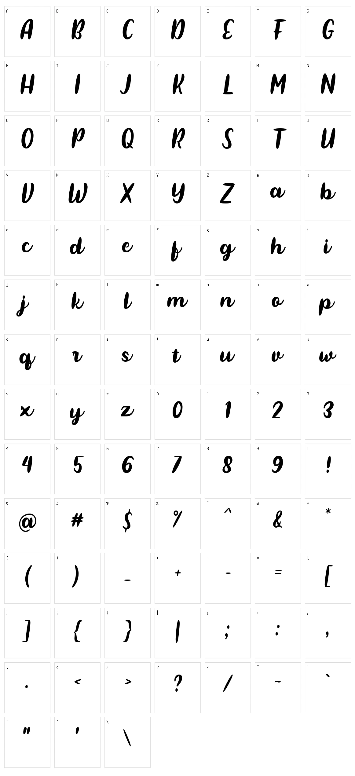 Pulen Character Set