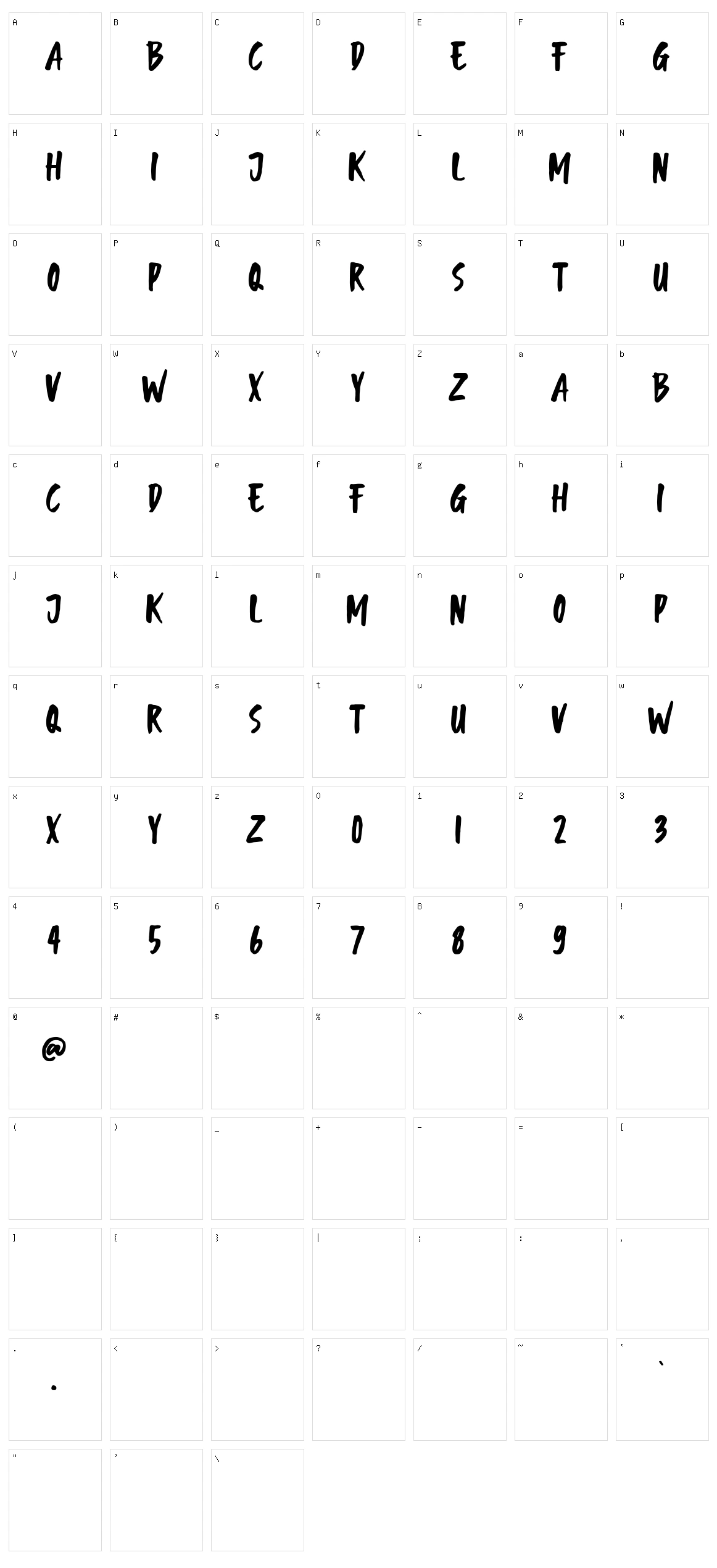 Monthey Character Set