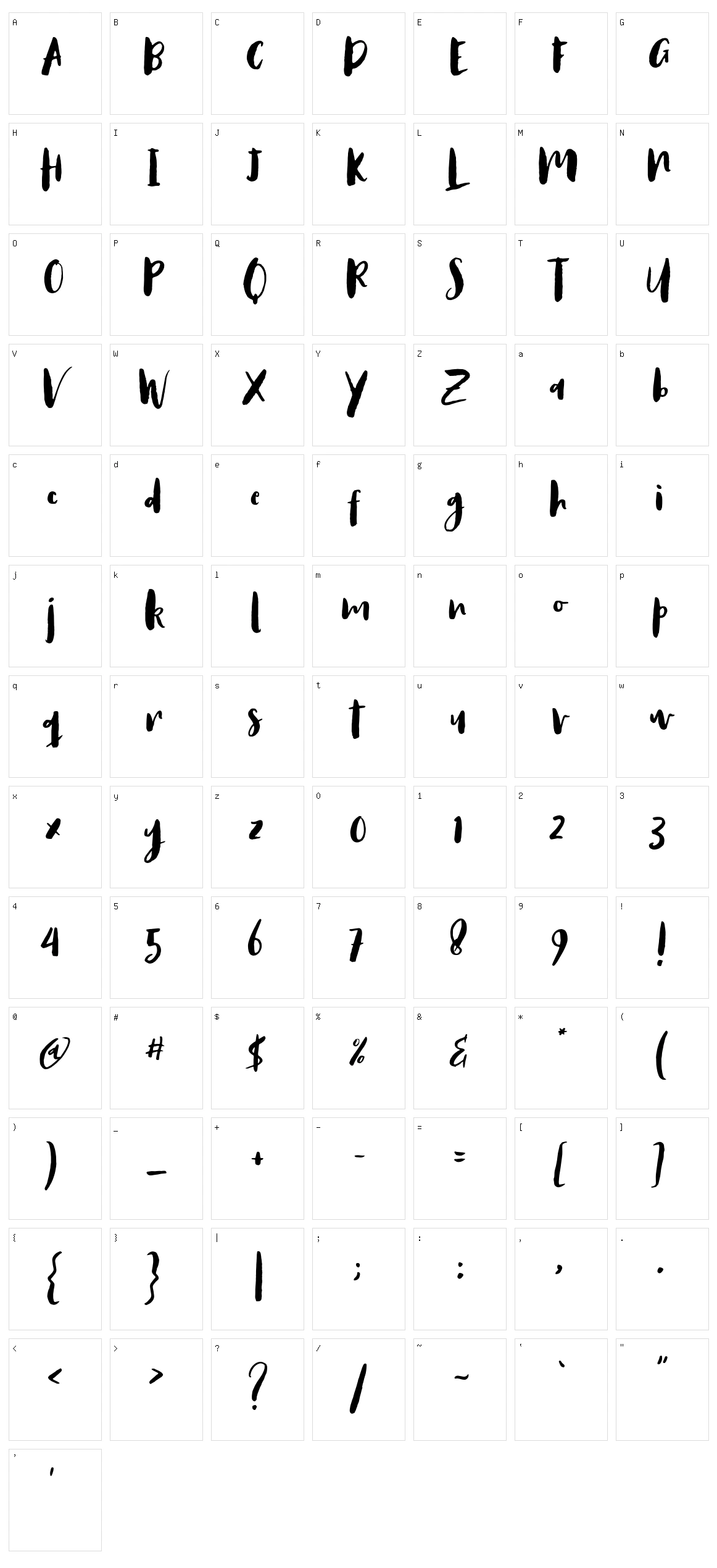 Antums Brush Character Set
