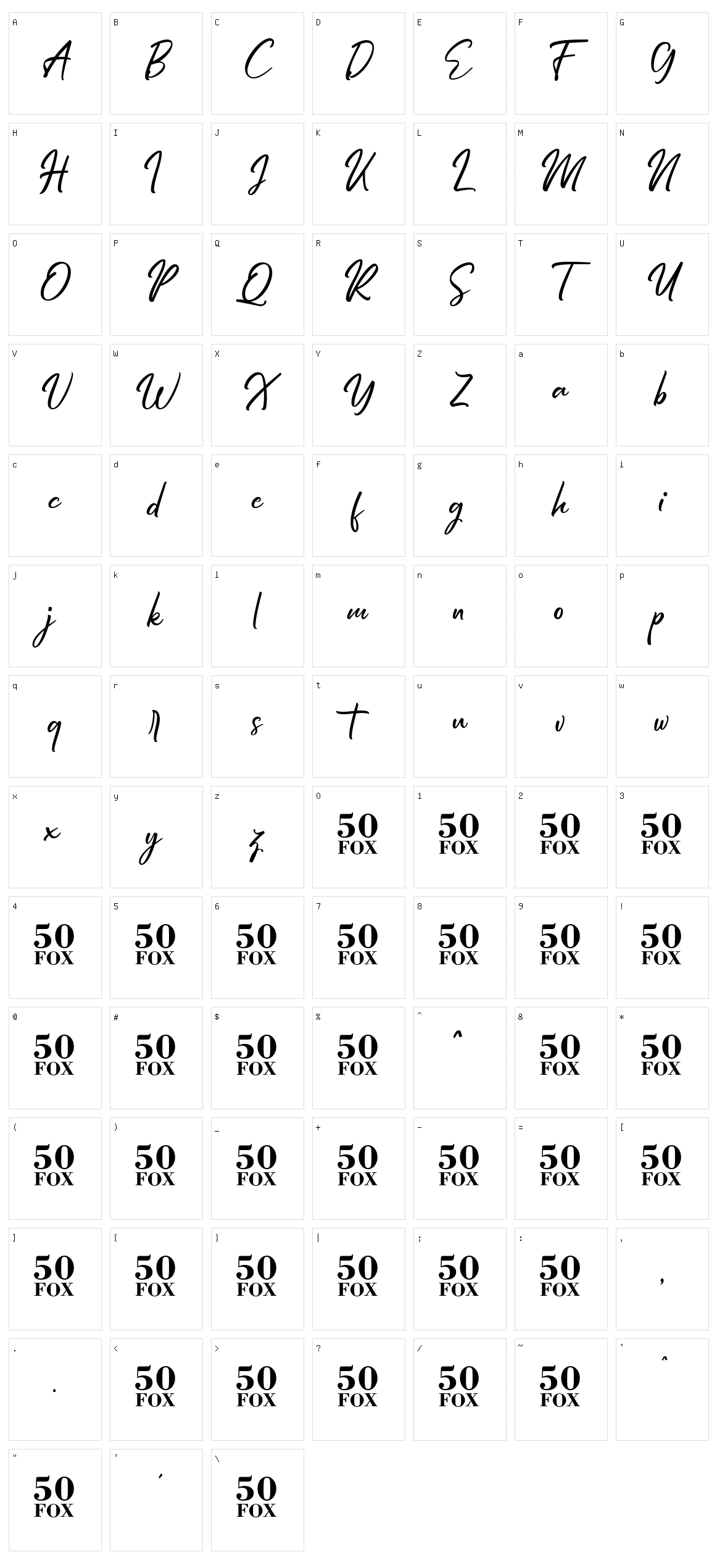 Hiroshima Script Character Set