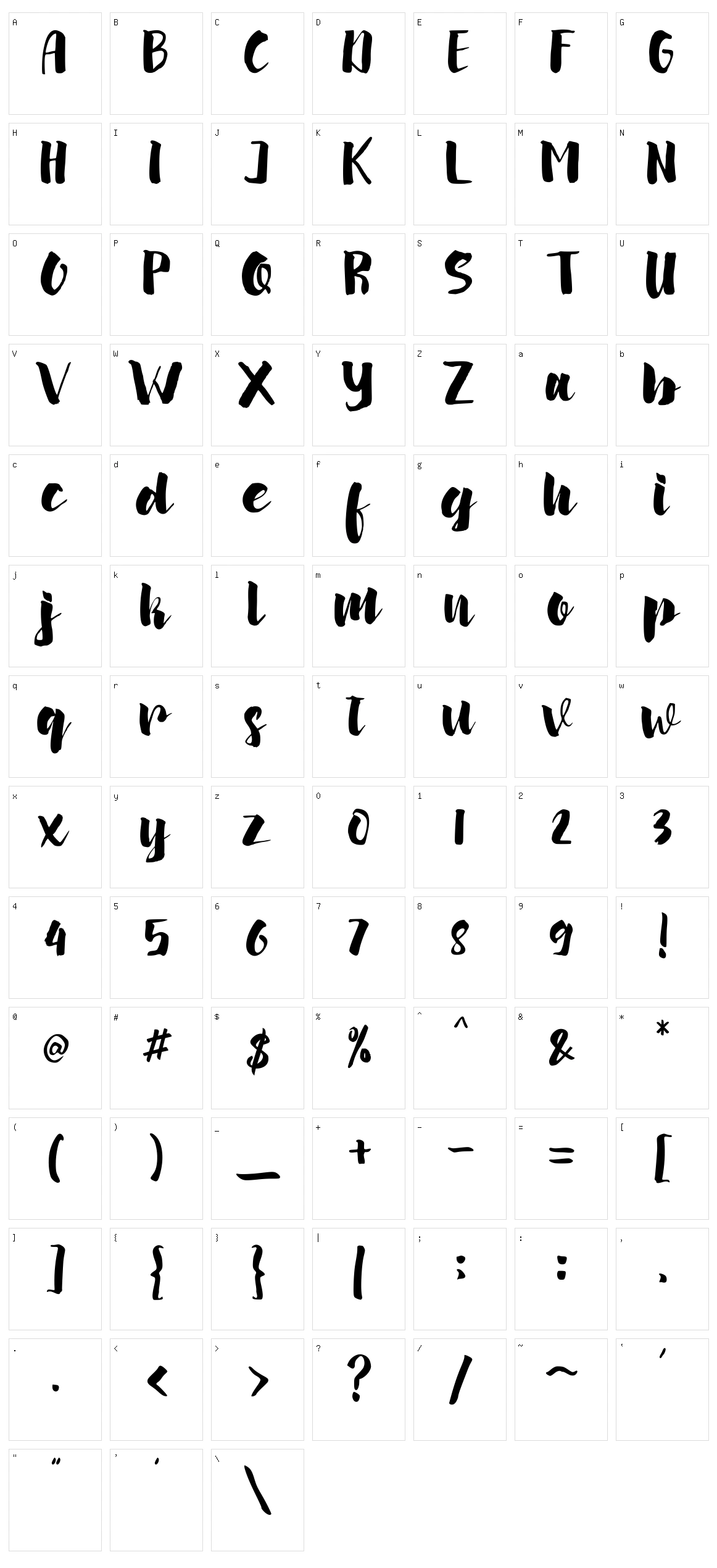 Arinda Character Set