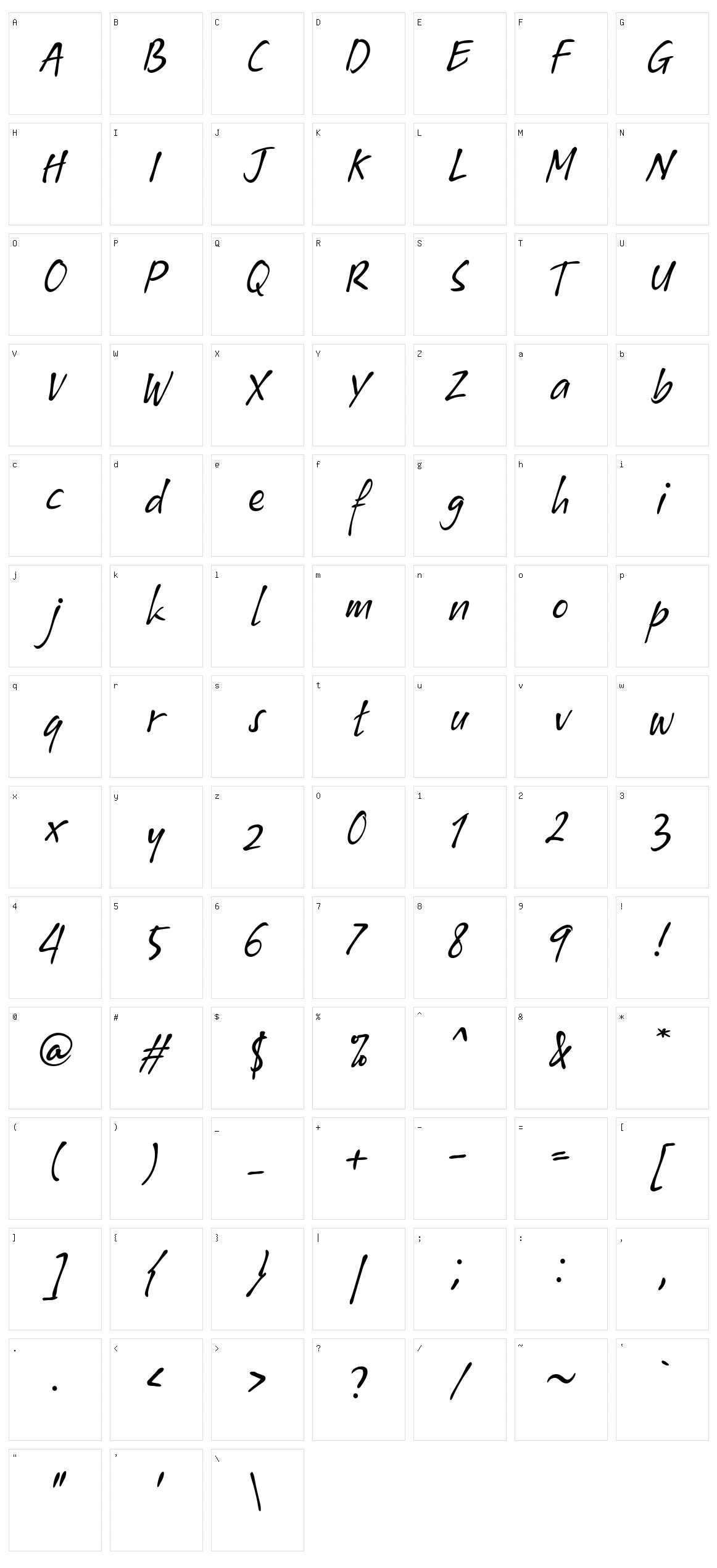 Xyling Character Set