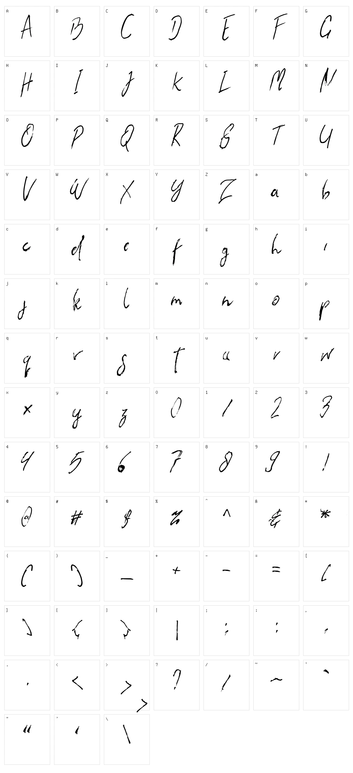 The Flashter Character Set