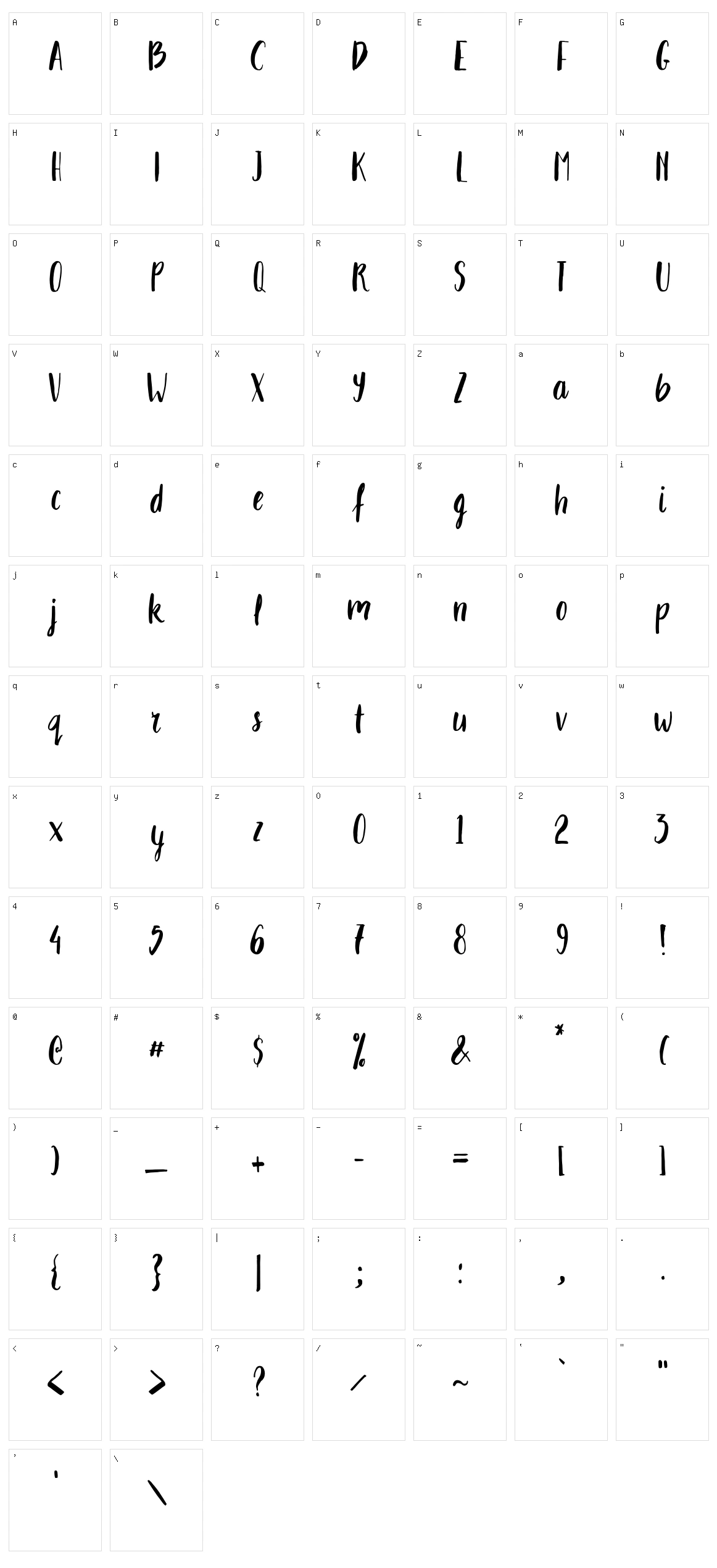 Takhie Character Set