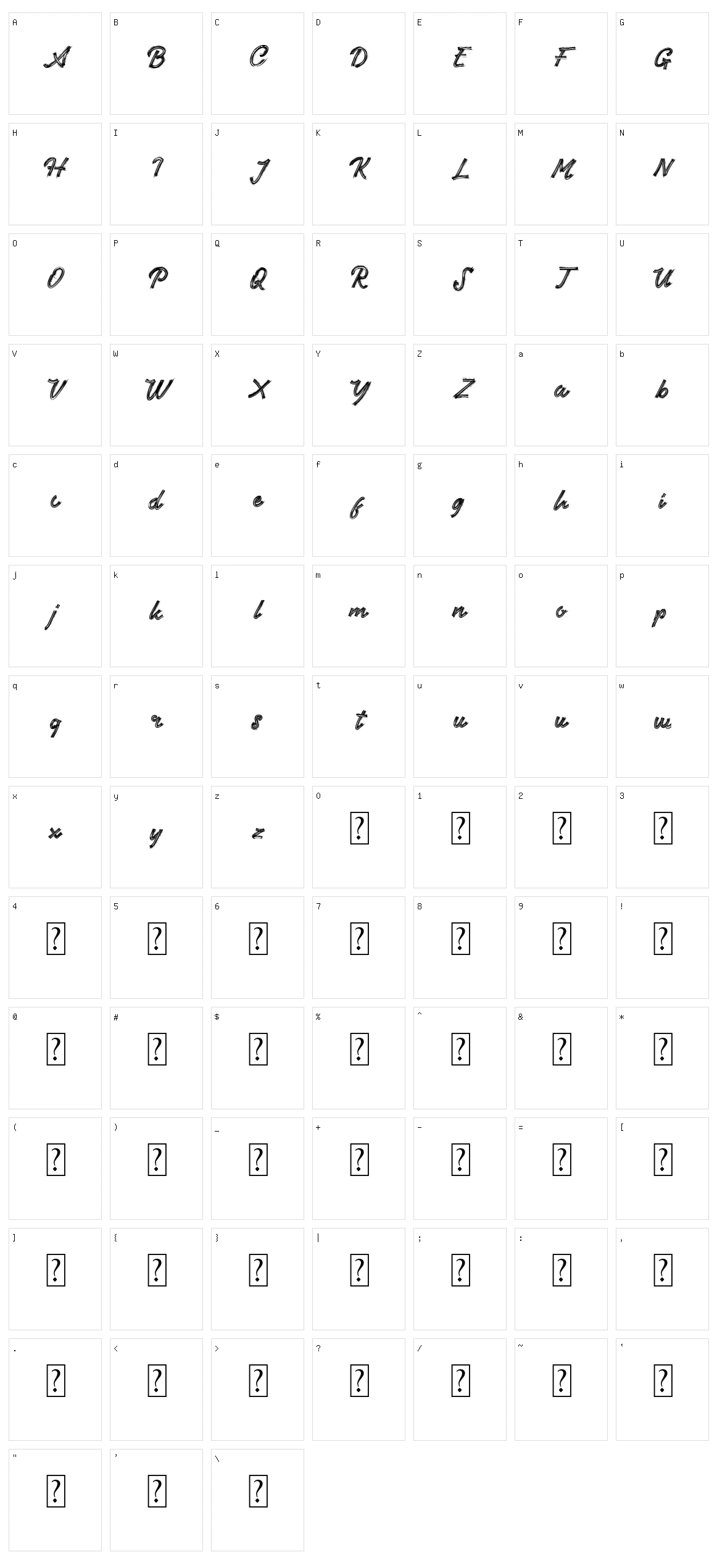 Paraf Character Set