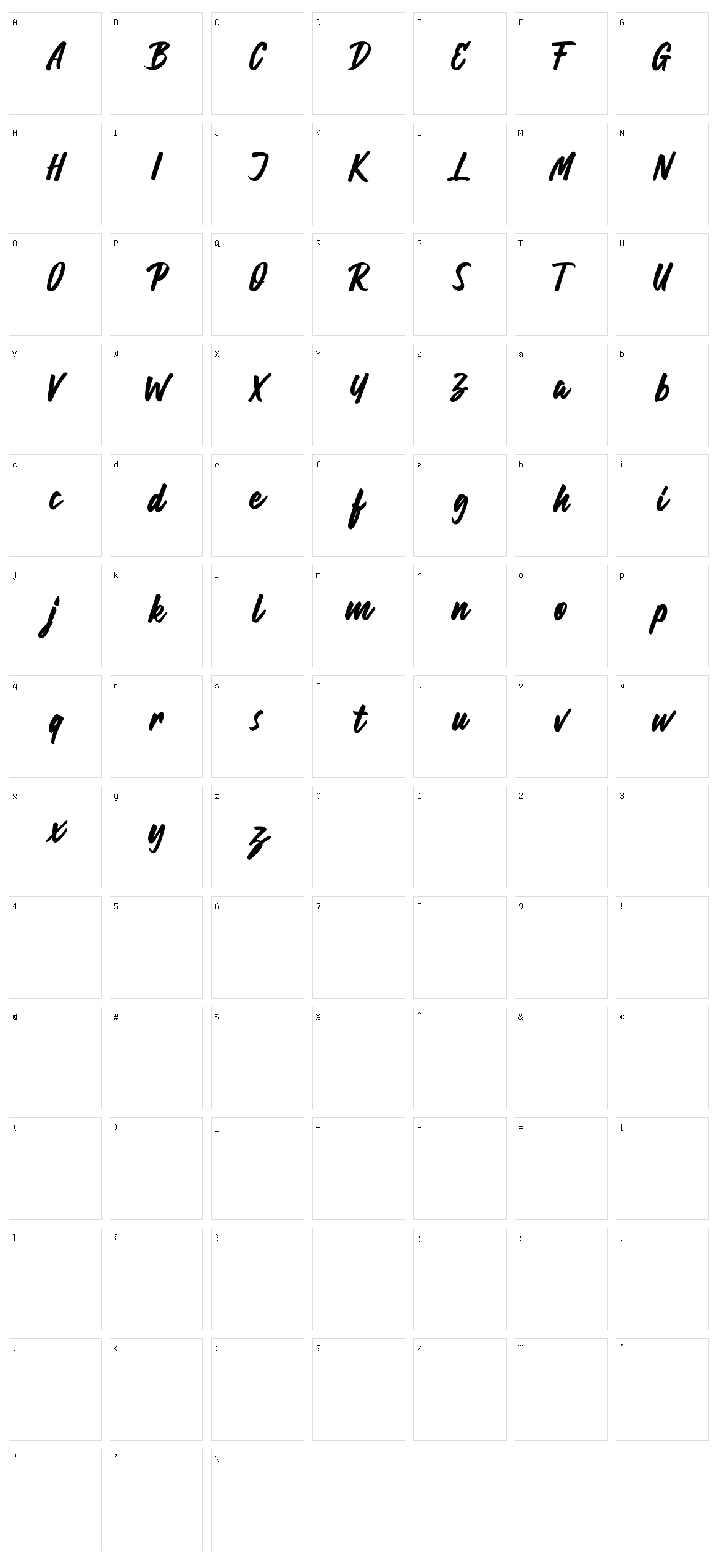 Hillend Character Set
