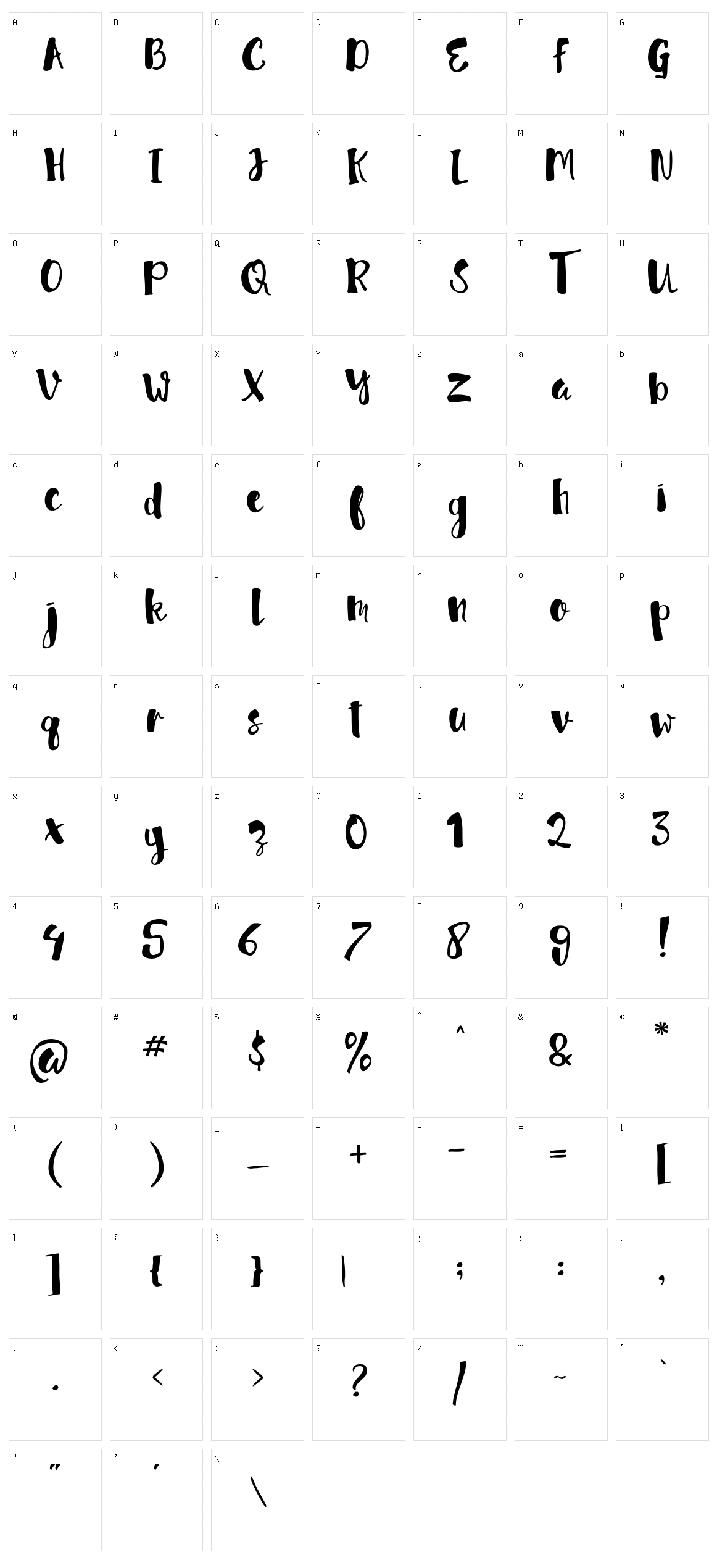 Jellysugar Character Set